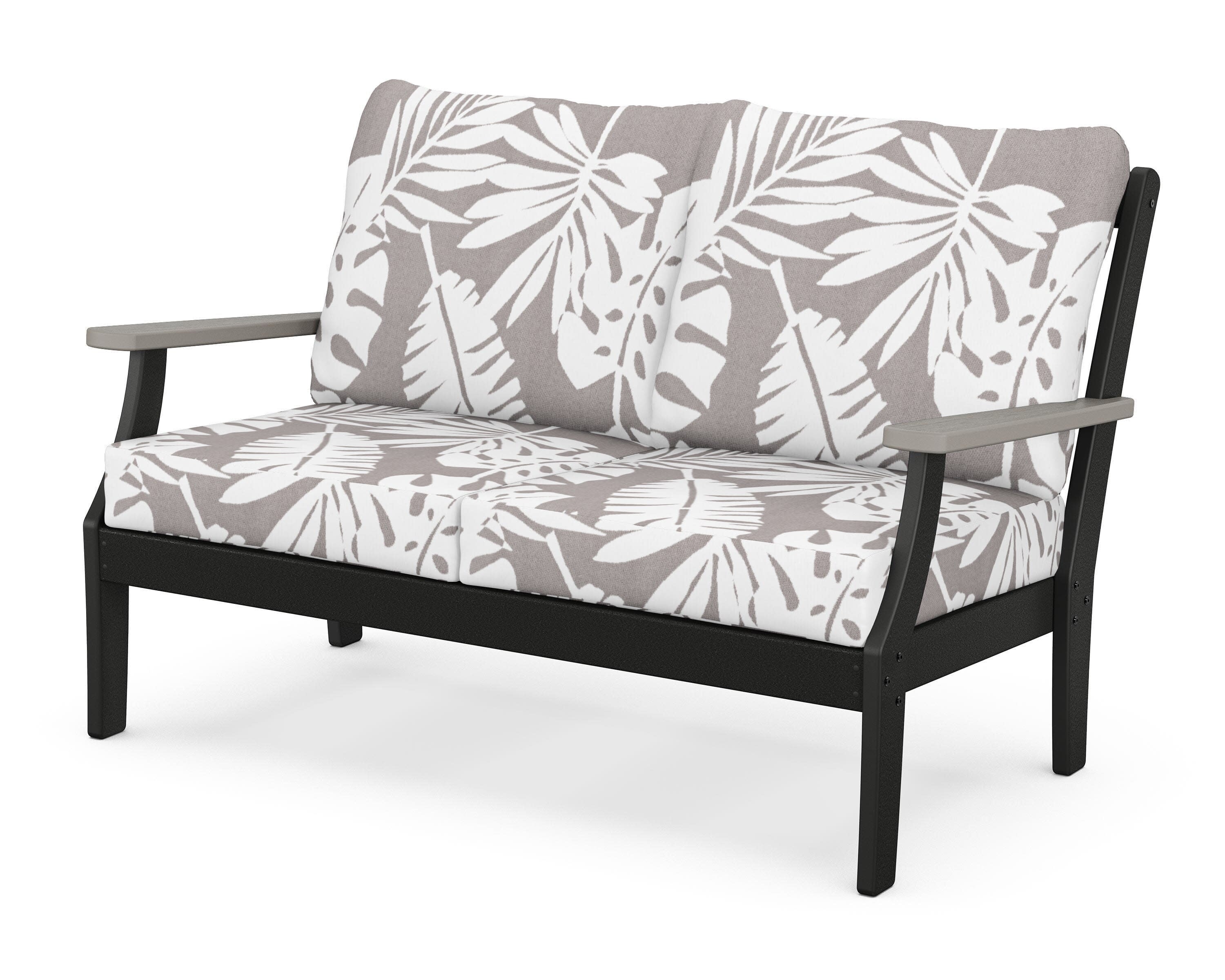 Braxton Deep Seating Loveseat in Black / Driftwood / Leaf Grey Mist
