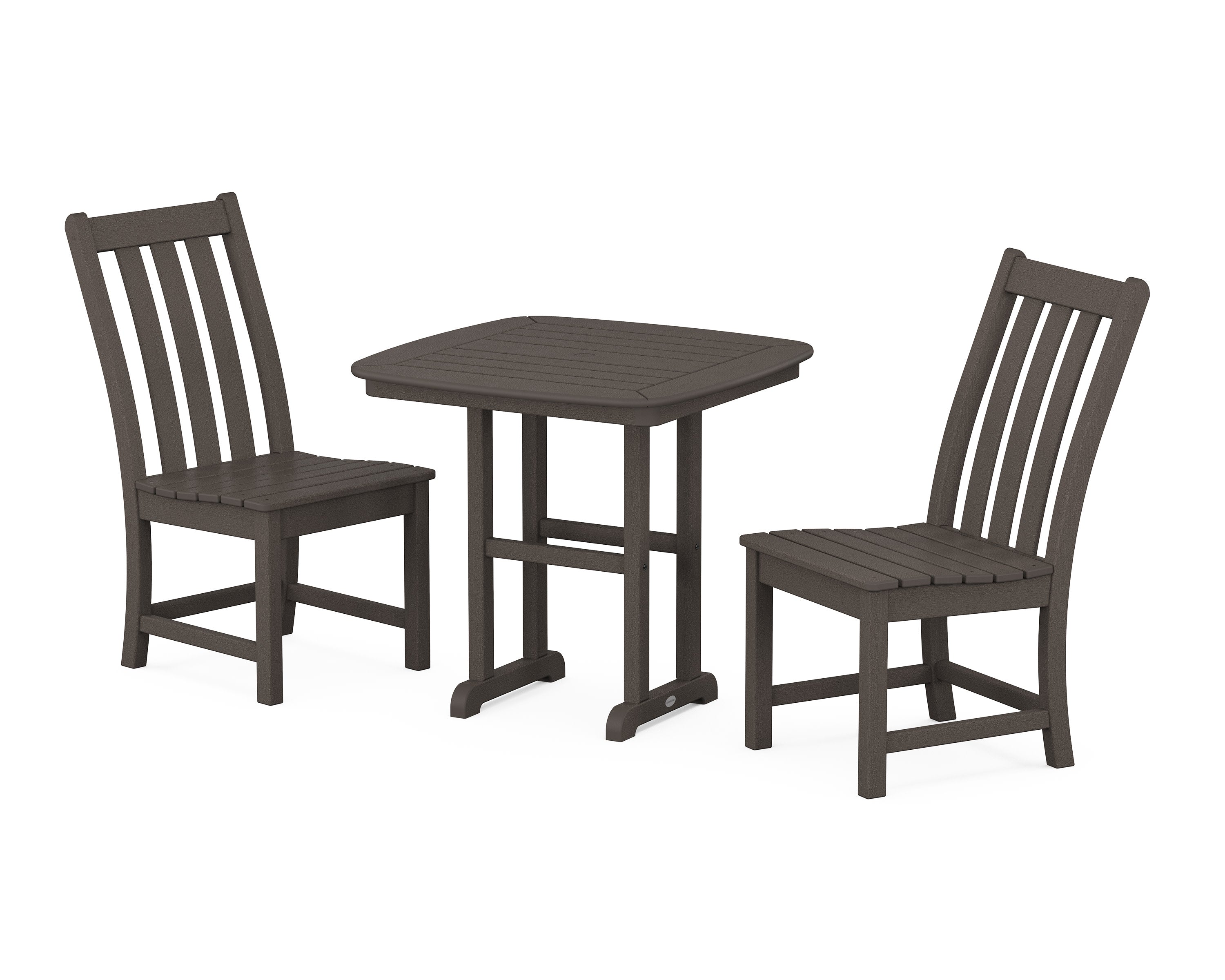 Vineyard Side Chair 3-Piece Dining Set in Vintage Coffee