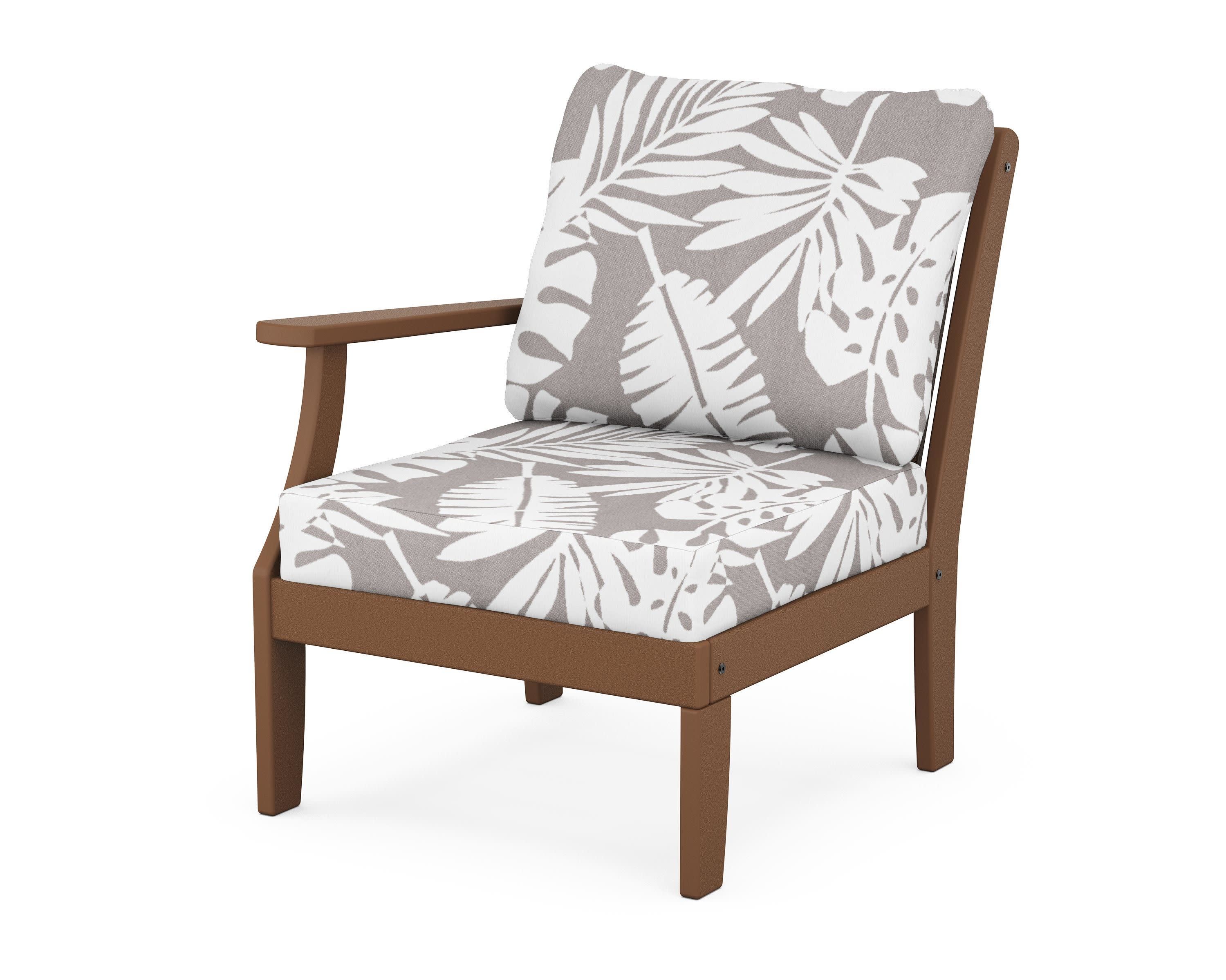 Braxton Modular Left Arm Chair in Teak / Leaf Grey Mist