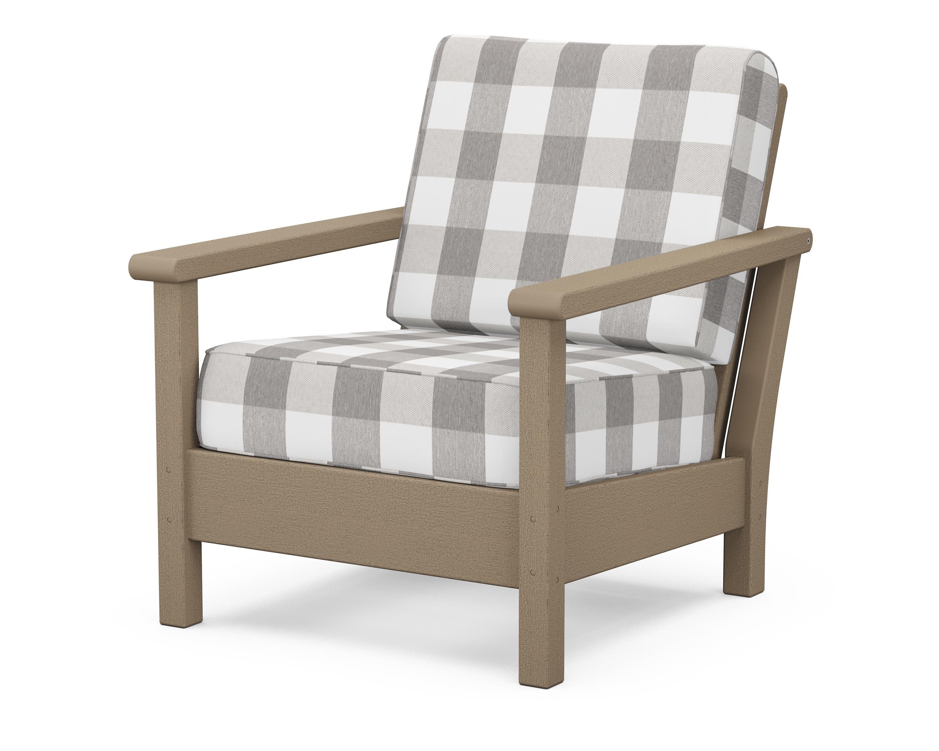Harbour Deep Seating Chair in Vintage Sahara / Buffalo Plaid Grey Mist