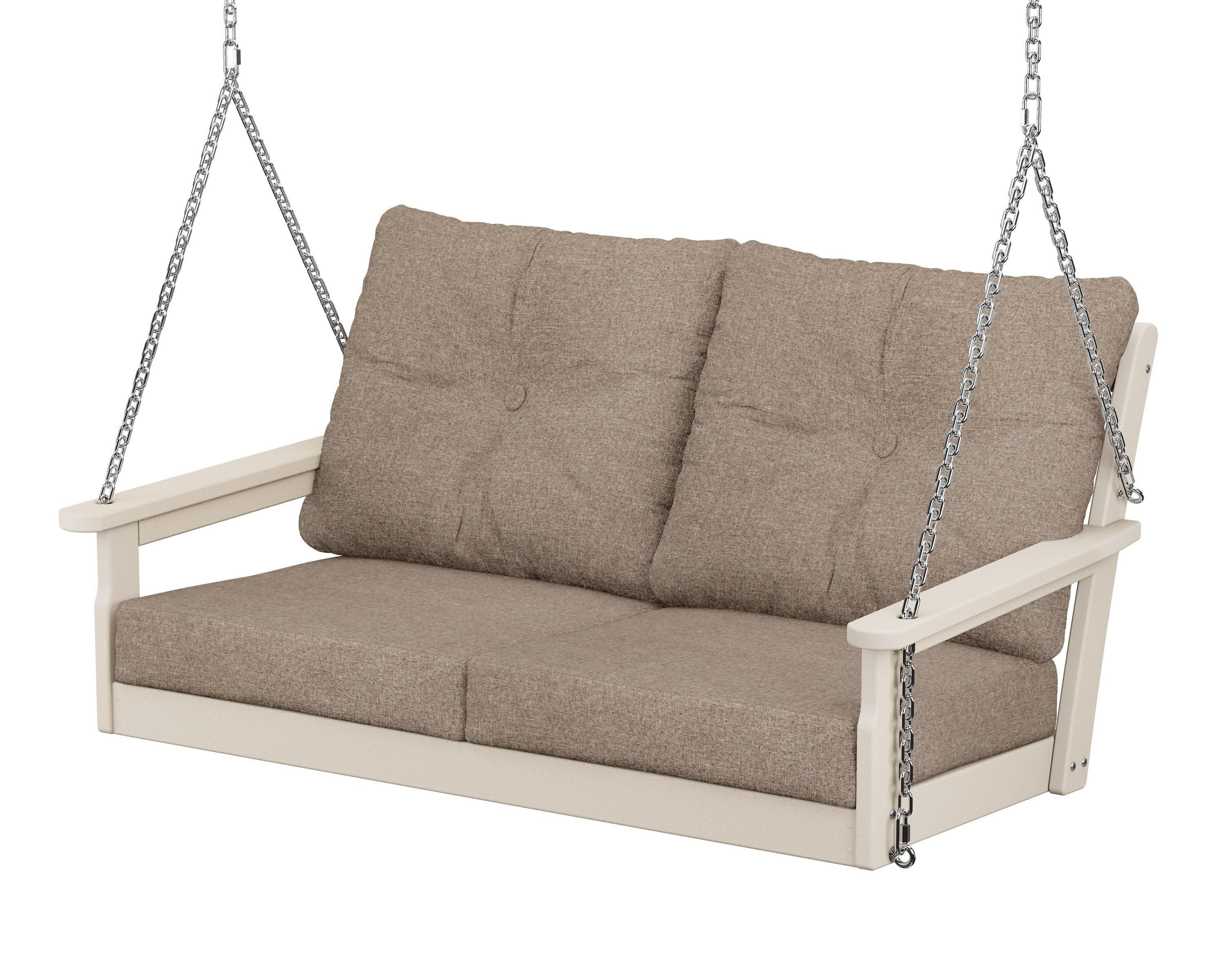 Vineyard Deep Seating Swing in Sand / Spiced Burlap