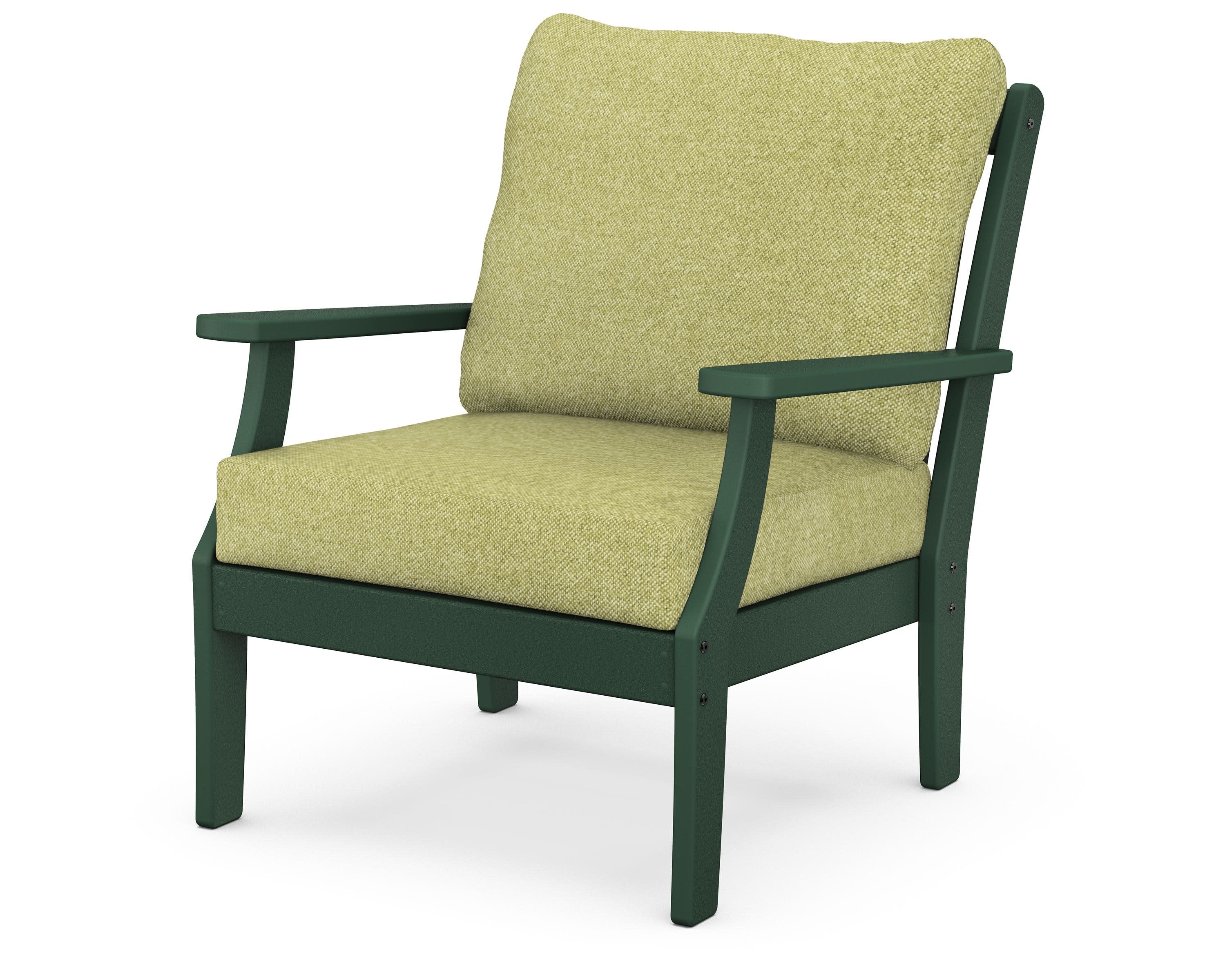 Braxton Deep Seating Chair in Green / Chartreuse Boucle