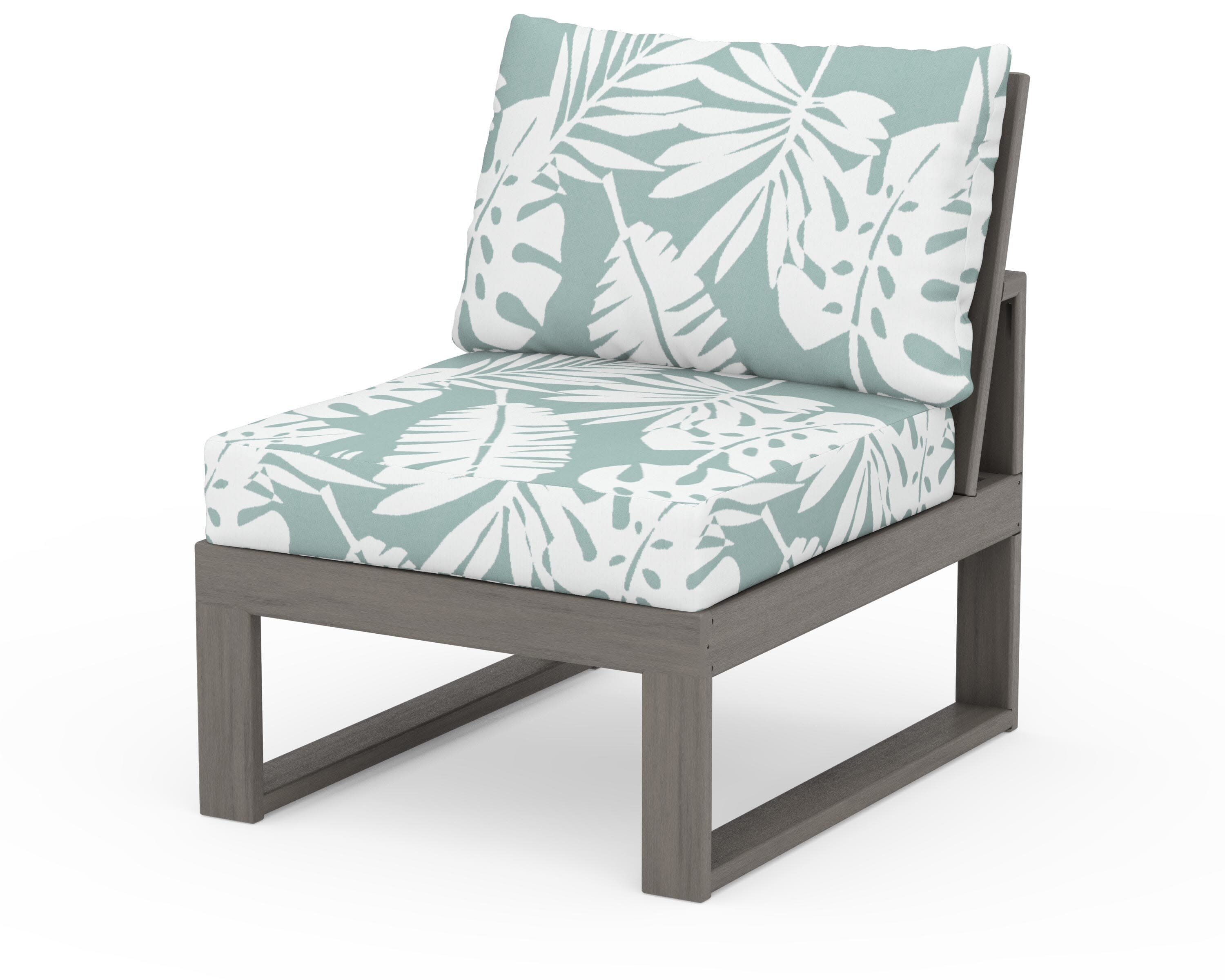Modular Armless Chair in Driftwood / Leaf Glacier Spa