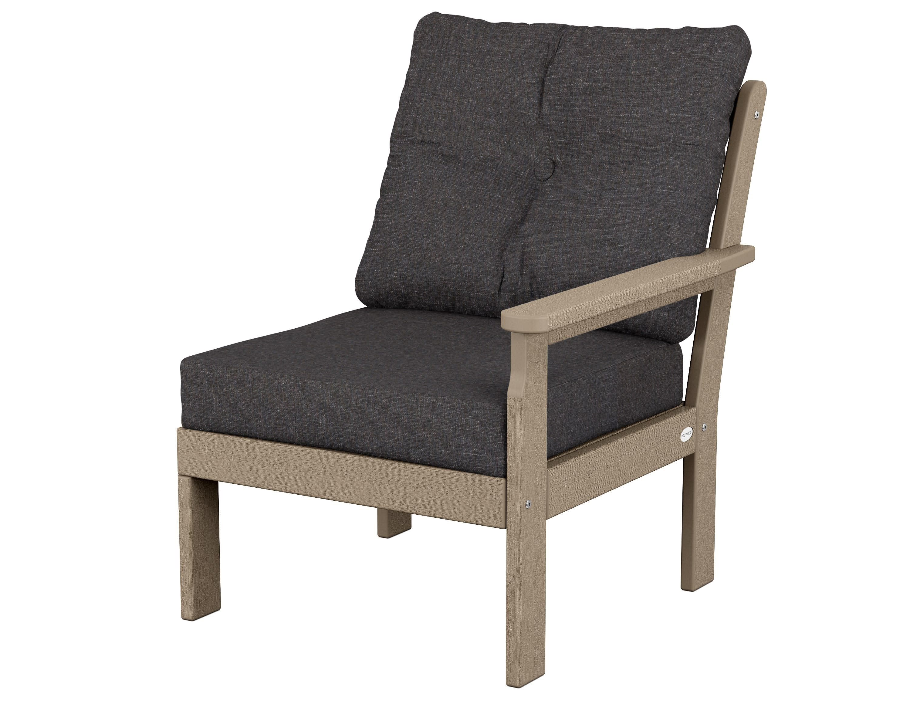 Vineyard Modular Right Arm Chair in Vintage Sahara / Ash Charcoal