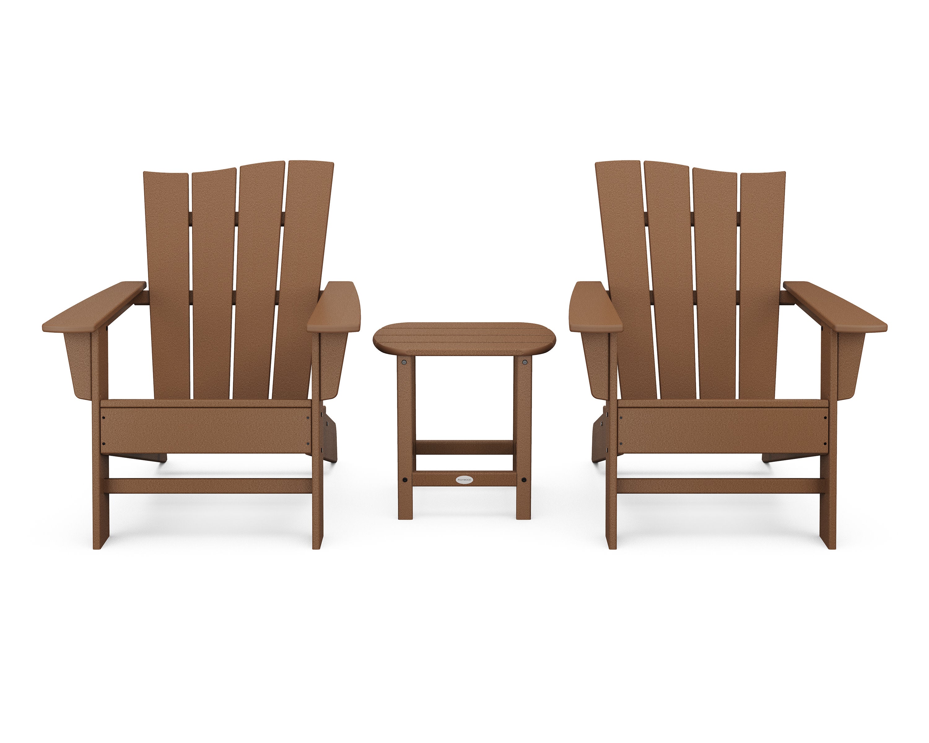 Wave 3-Piece Adirondack Chair Set in Teak