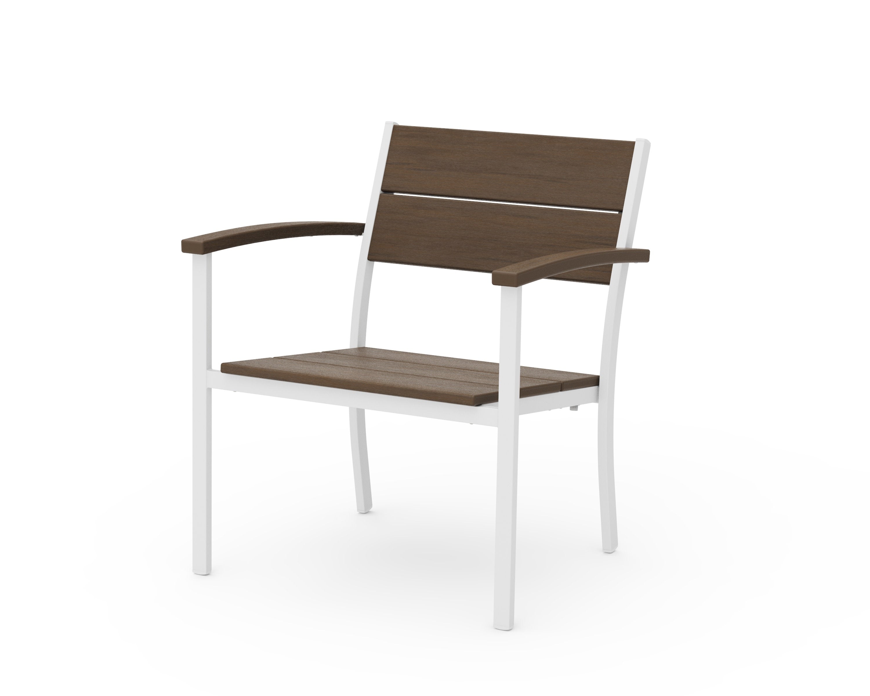 Main Street Stacking Lounge Arm Chair in White / Kona