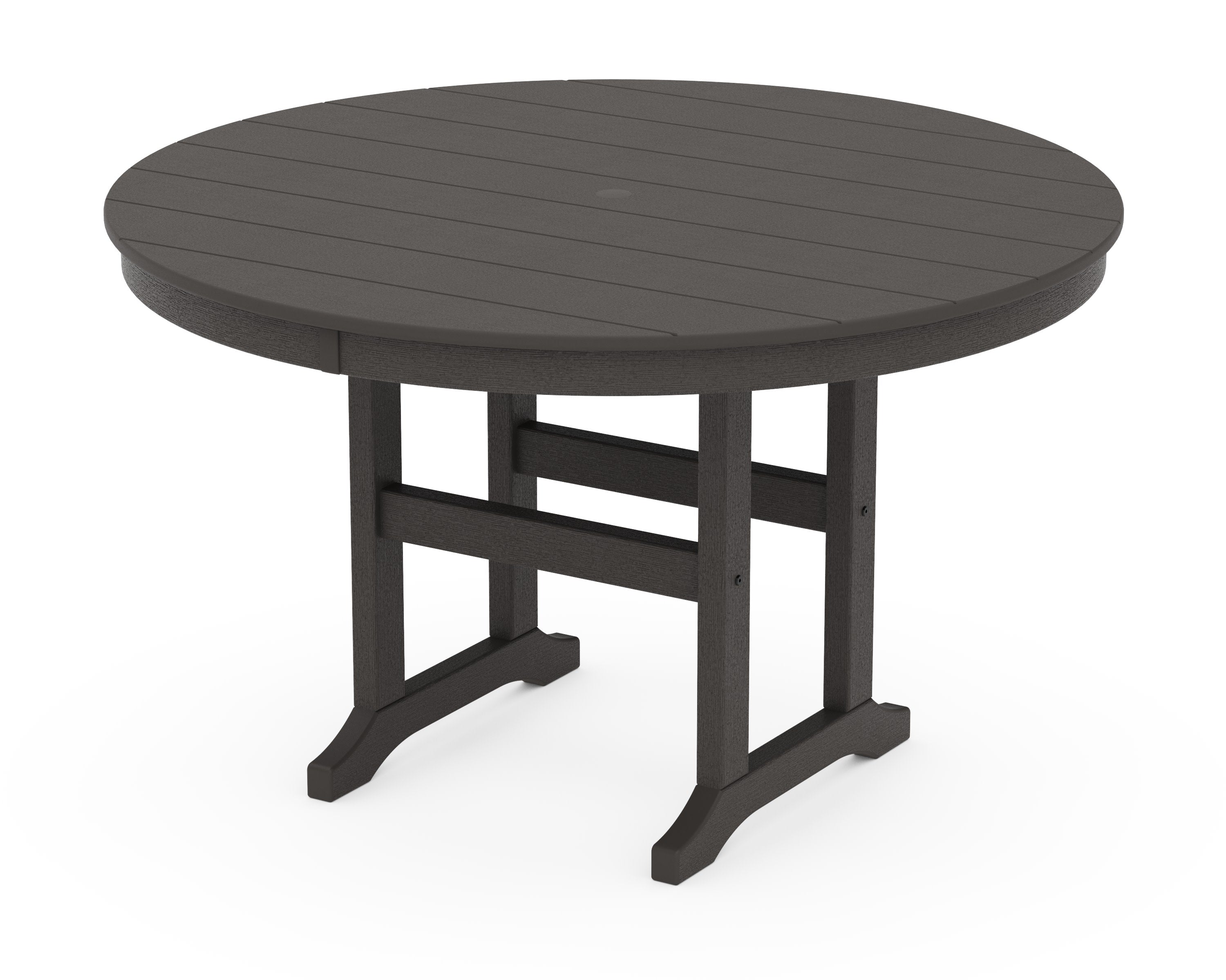 48" Round Farmhouse Dining Table in Vintage Coffee