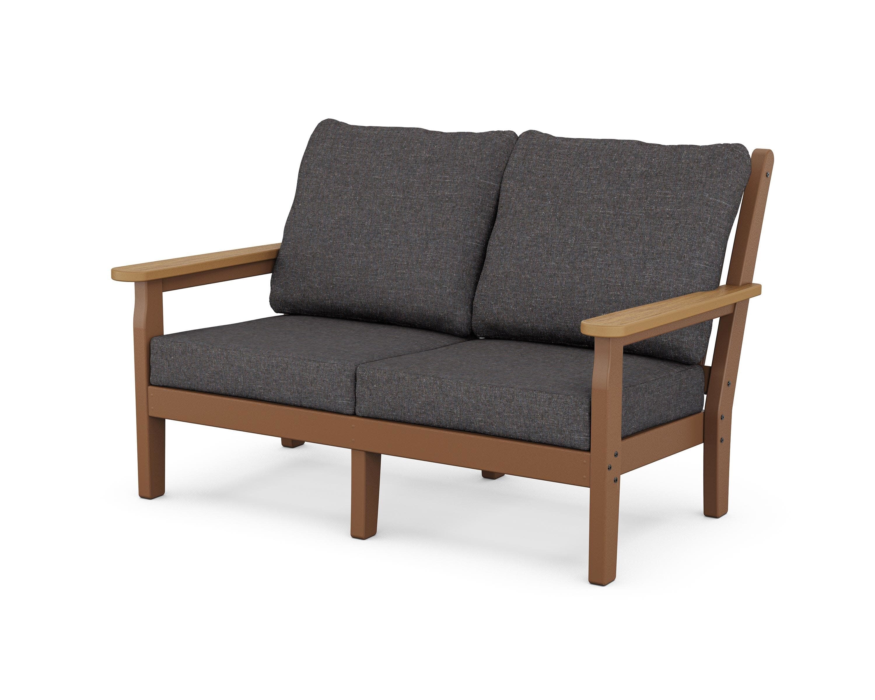 Chippendale Deep Seating Loveseat in Teak / Natural / Ash Charcoal