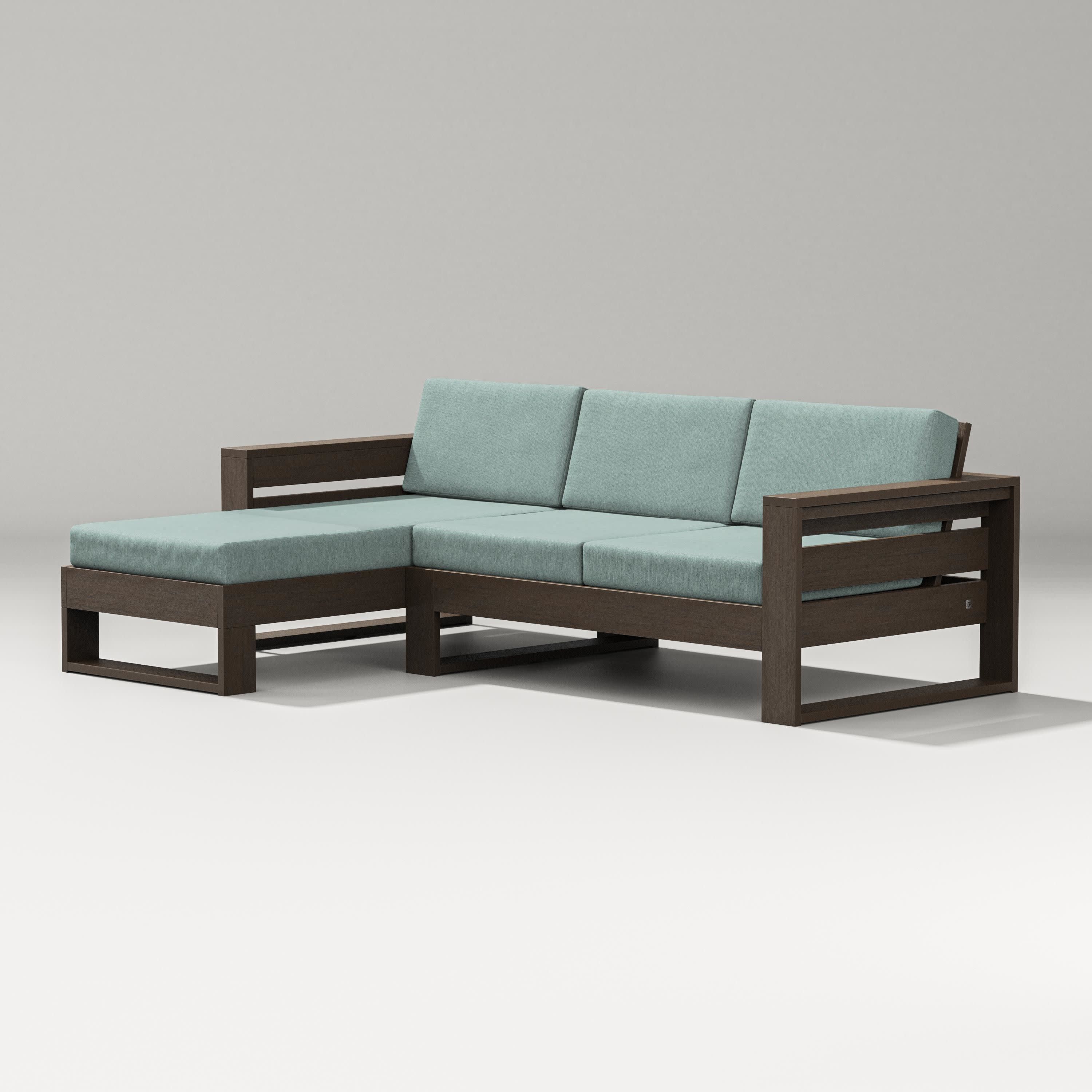 Latitude Left Chaise Sectional in Kona / Glacier Spa