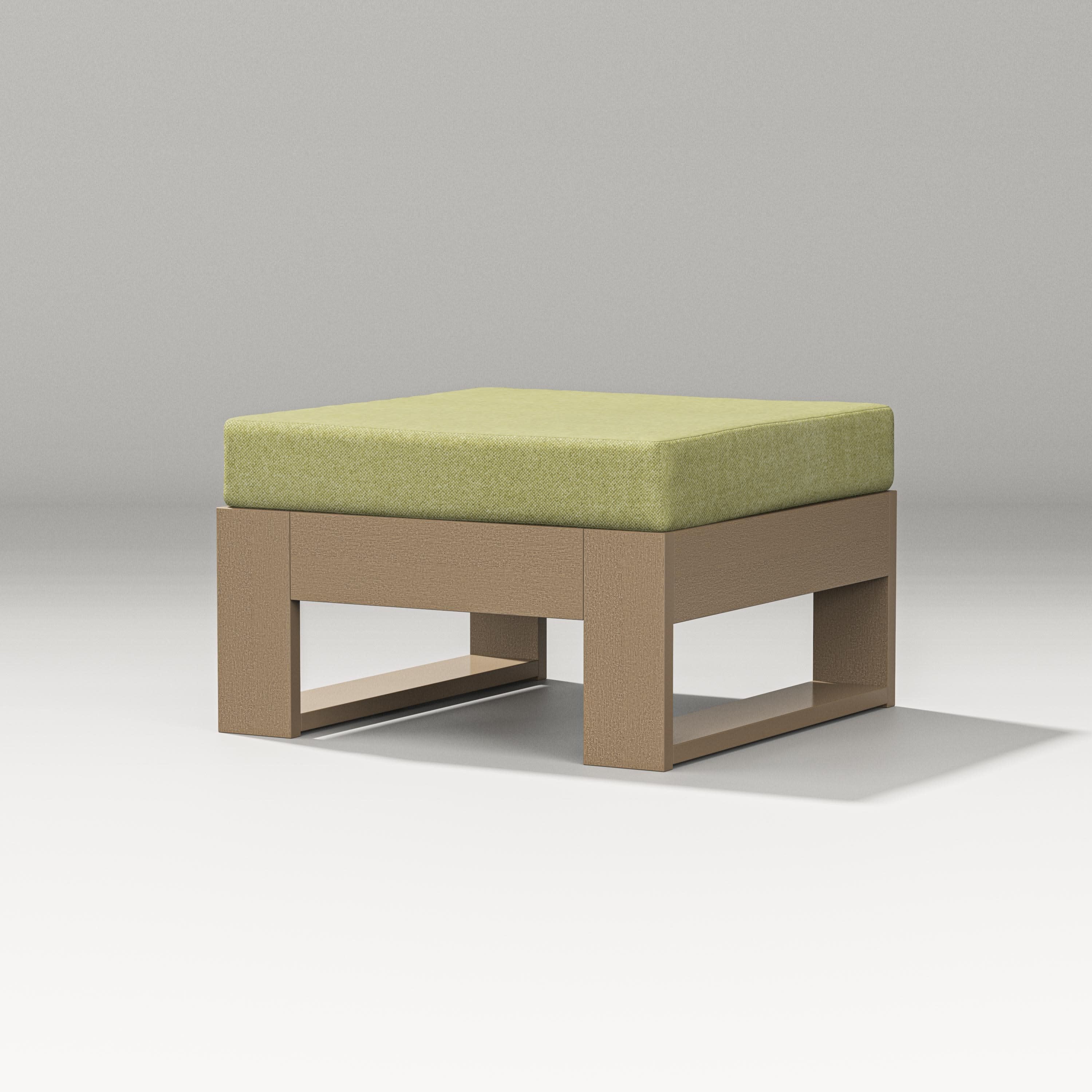 Latitude Lounge Ottoman in Vintage Sahara / Chartreuse Boucle