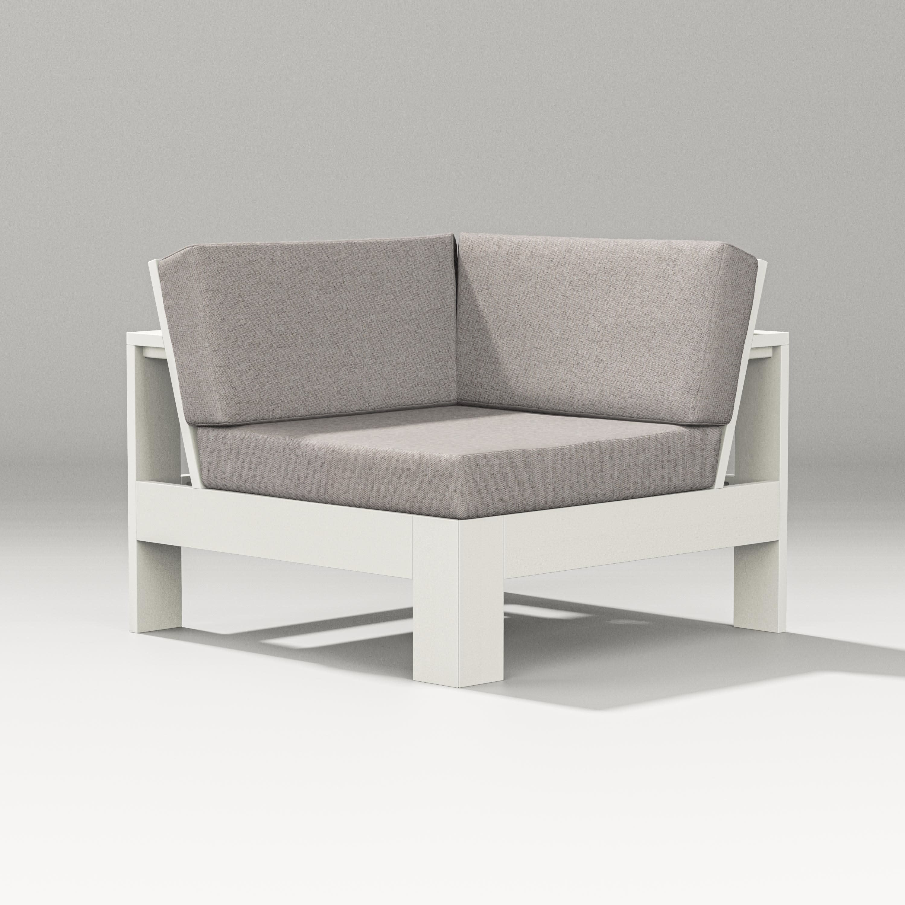 Latitude Modular Corner Chair in Vintage White / Weathered Tweed