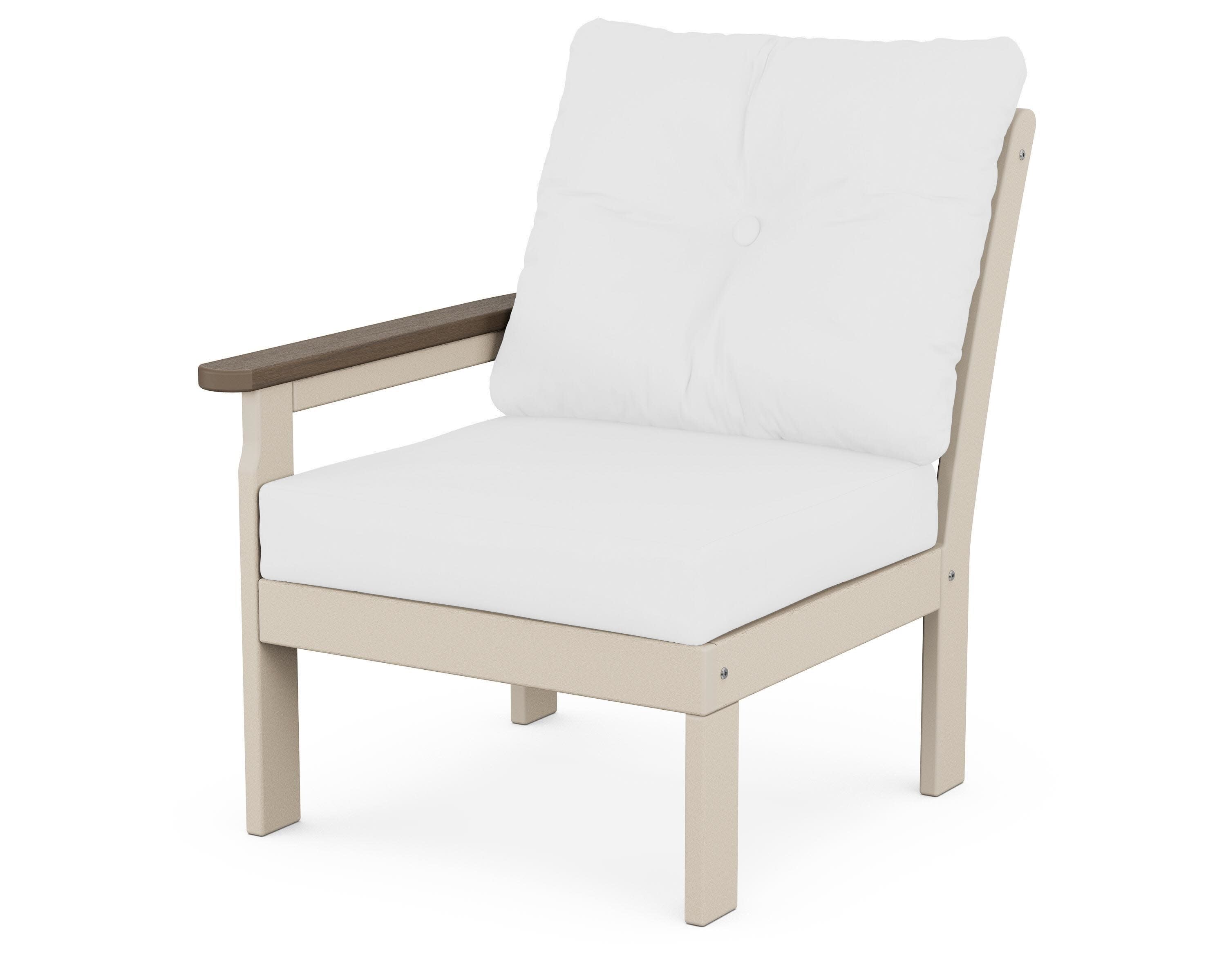 Vineyard Modular Left Arm Chair in Sand / Kona / Natural