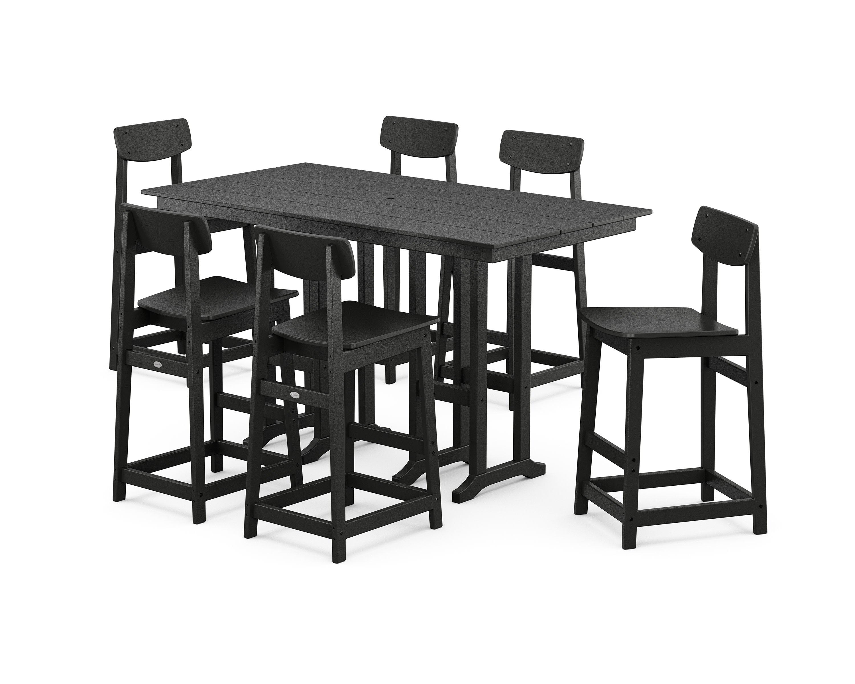 Modern Studio Urban Bar Chair 7-Piece Set in Black