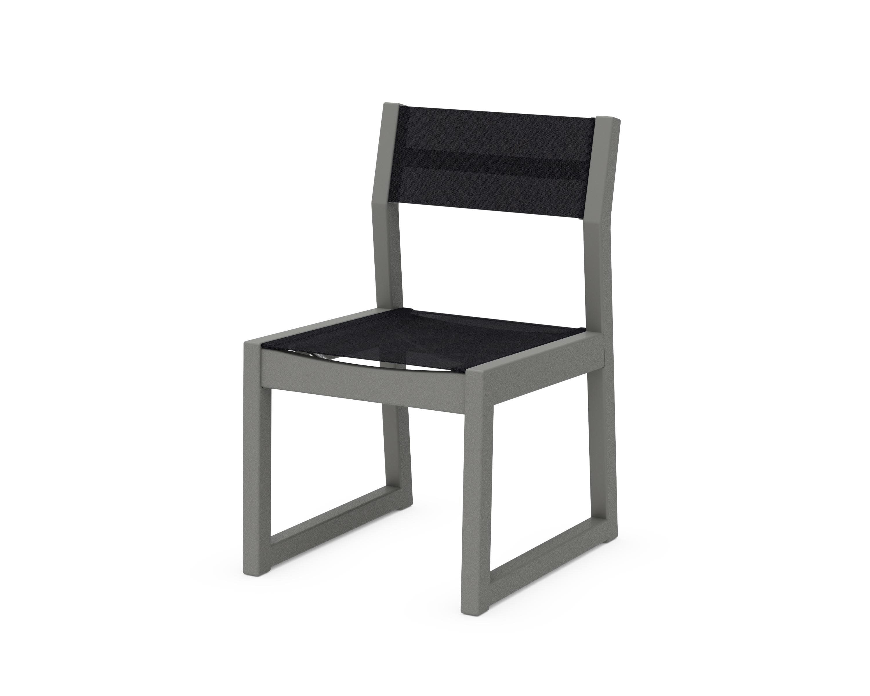EDGE Sling Dining Side Chair in Slate Grey / Black Sling