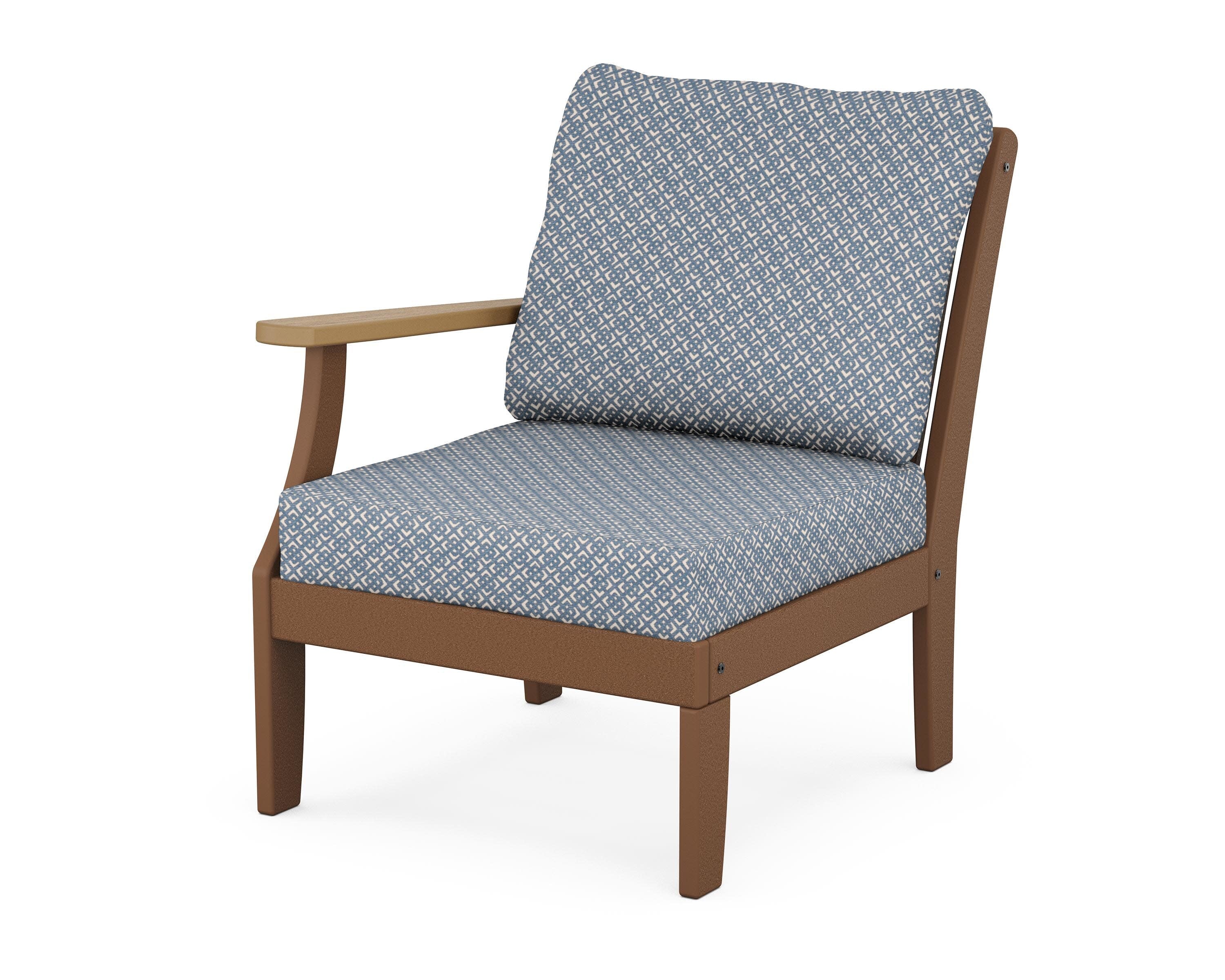 Braxton Modular Left Arm Chair in Teak / Natural / Hopscotch