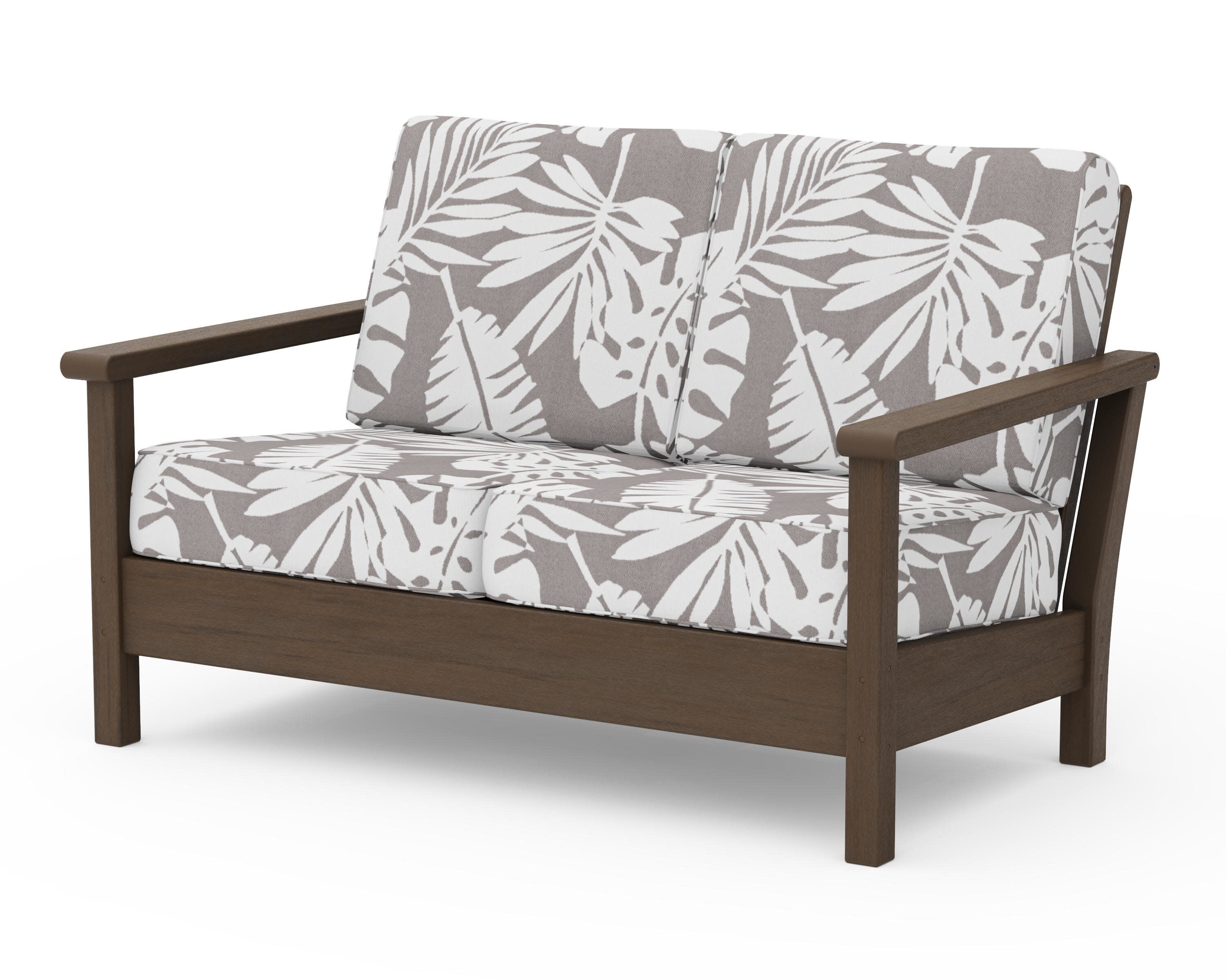 Harbour Deep Seating Loveseat in Kona / Leaf Grey Mist