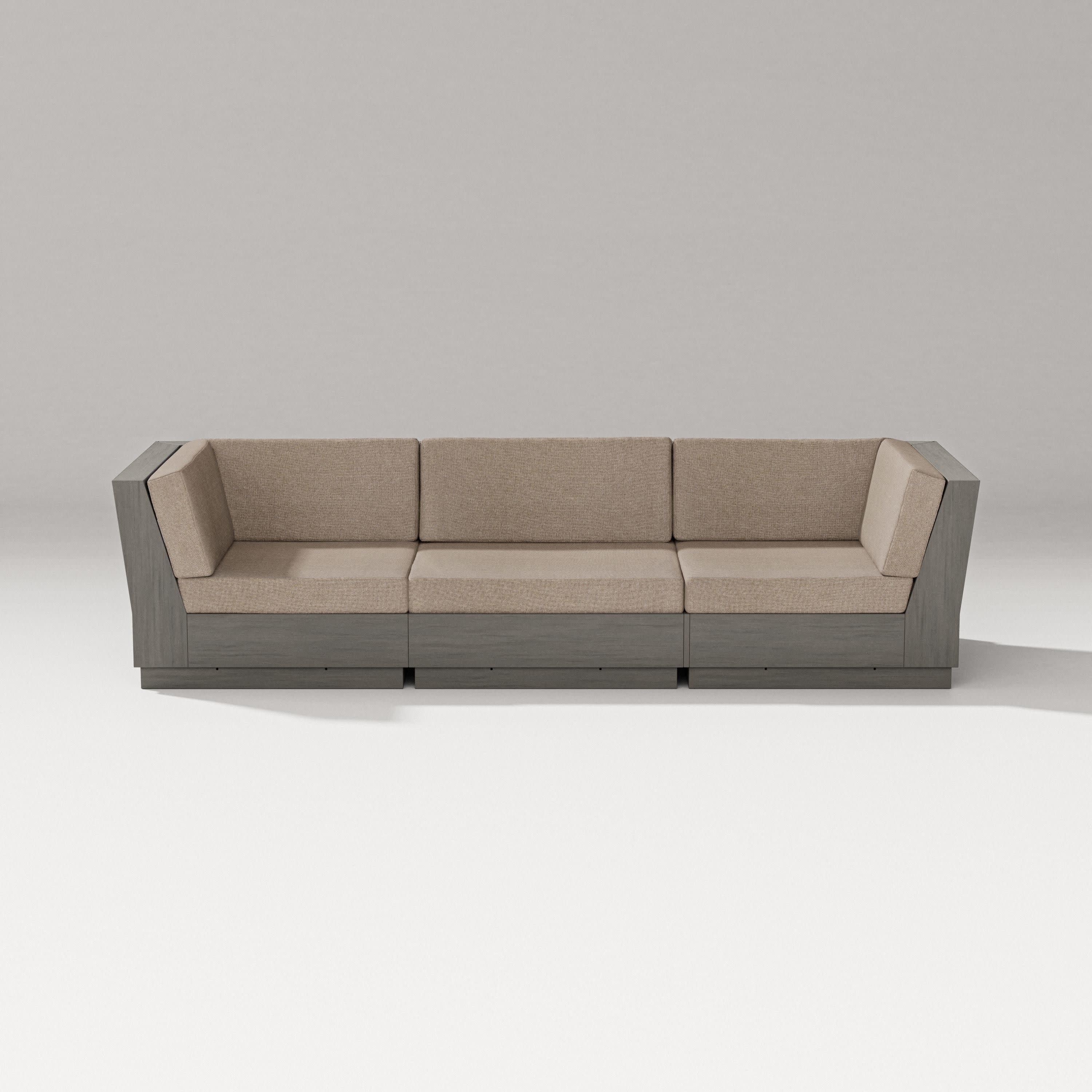 Elevate Sofa Sectional in Driftwood / Spiced Burlap