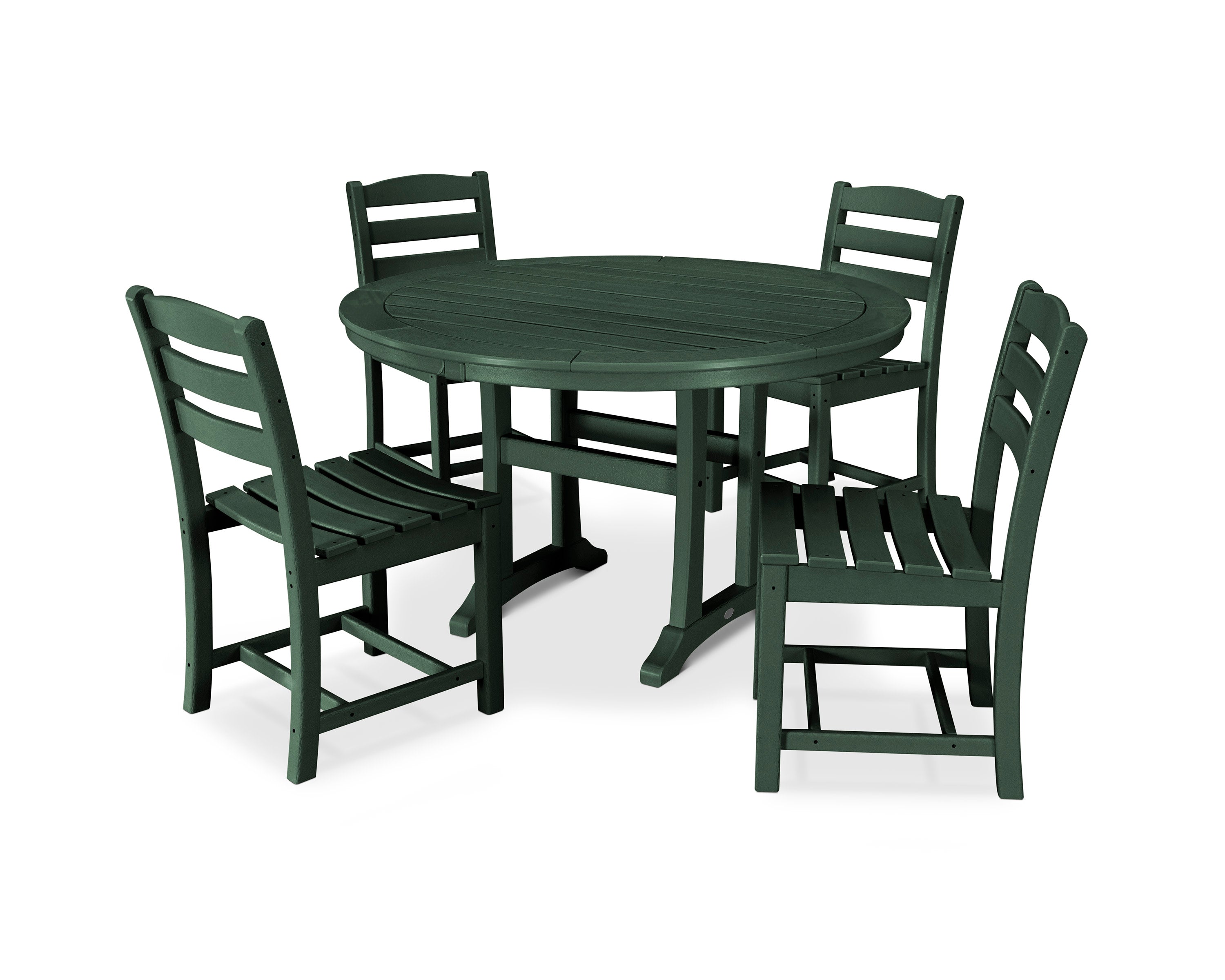 La Casa Caf 5-Piece Side Chair Dining Set in Green