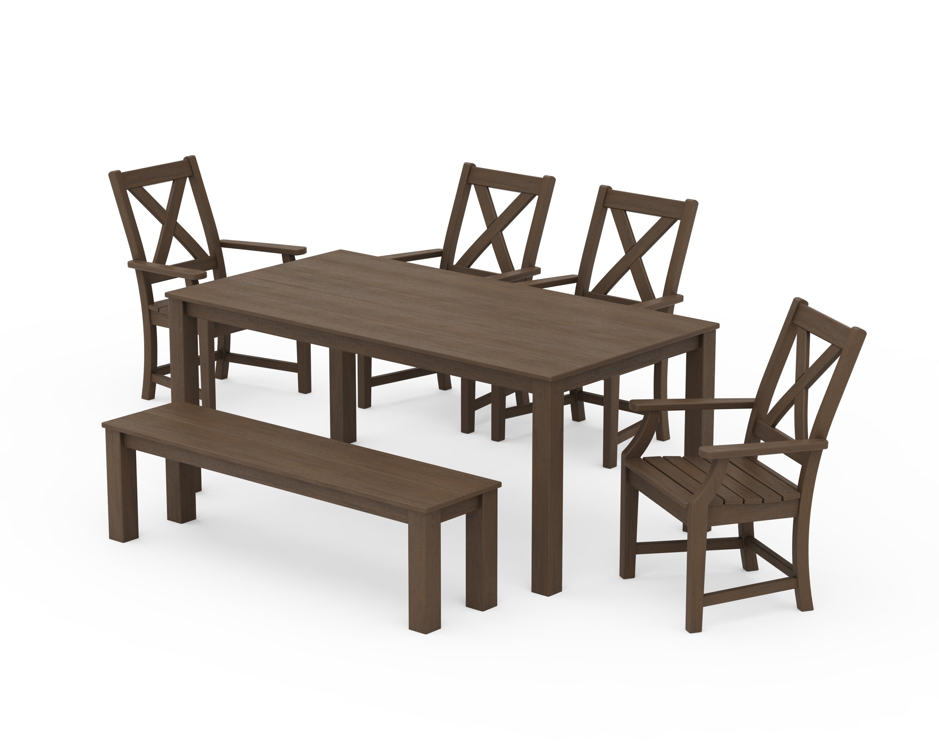 Braxton 6-Piece Parsons Dining Set with Bench in Kona