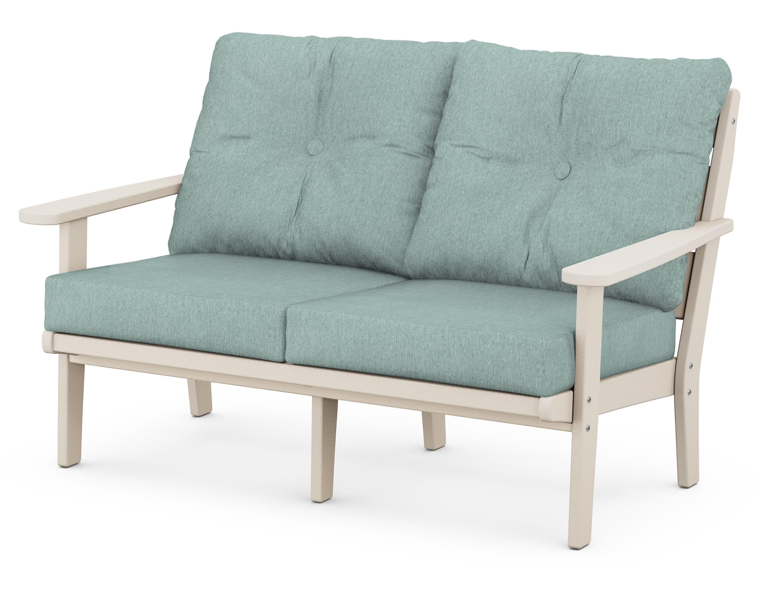Lakeside Deep Seating Loveseat in Sand / Glacier Spa