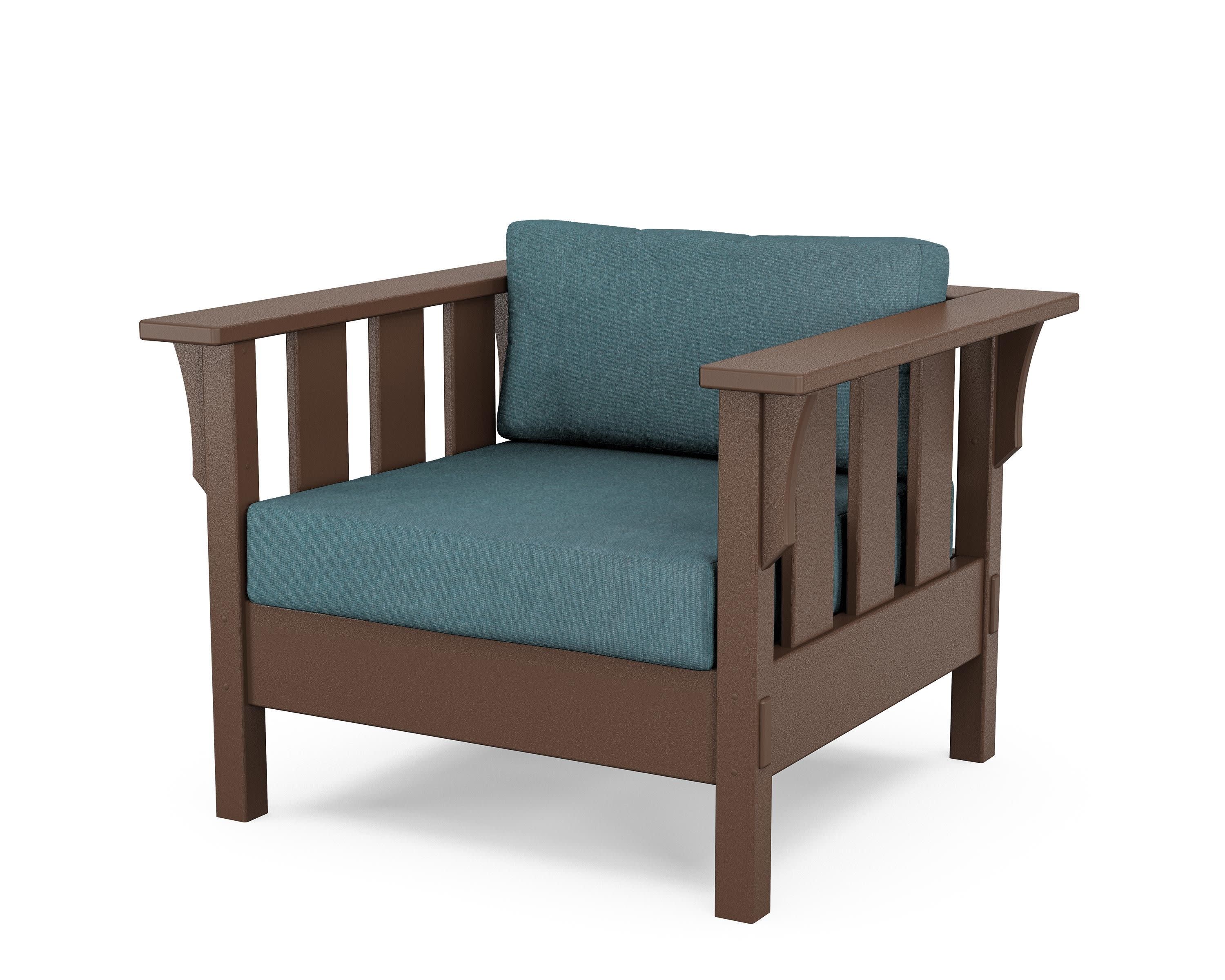 Acadia Deep Seating Chair in Mahogany / Ocean Teal