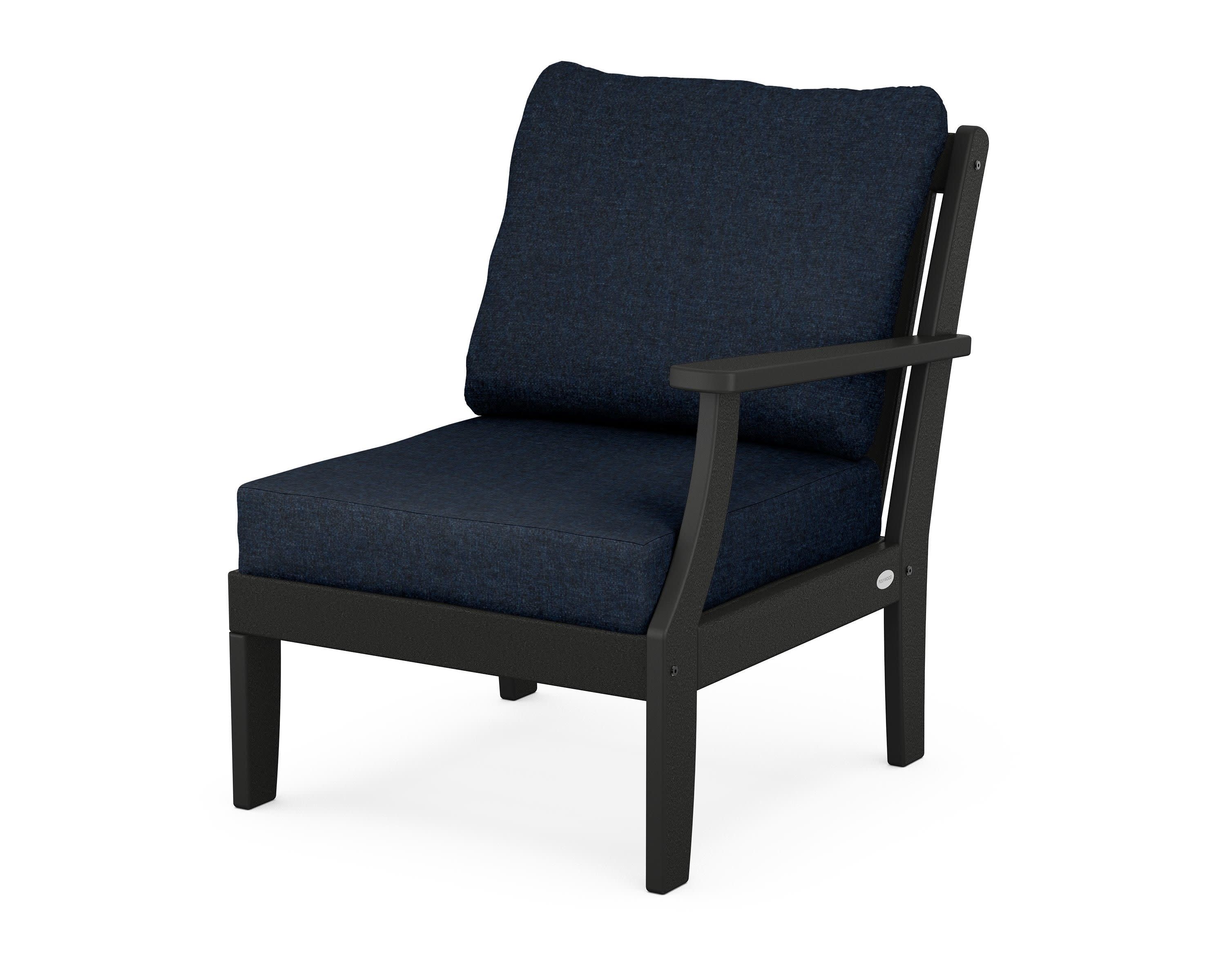 Braxton Modular Right Arm Chair in Black / Marine Indigo