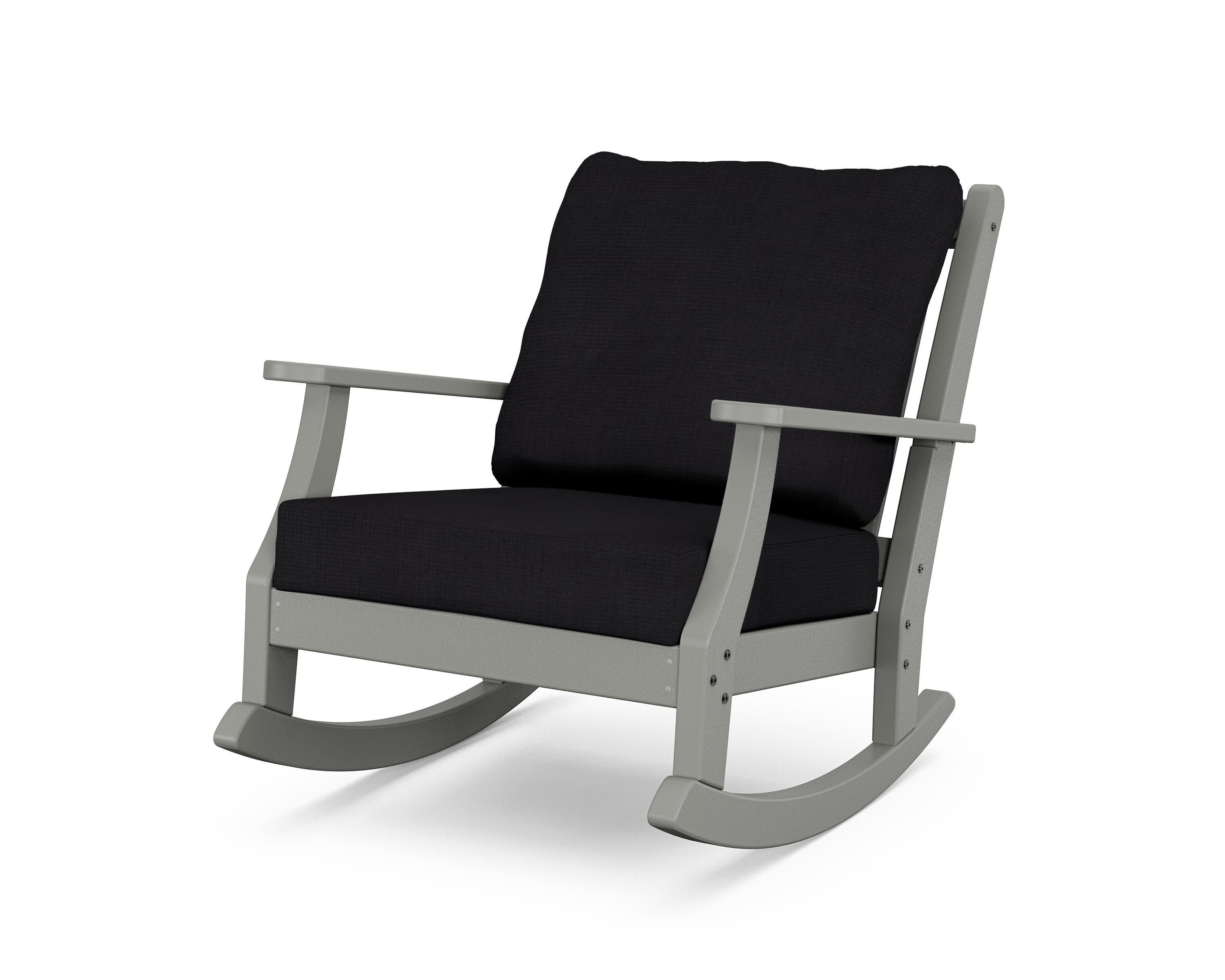 Wovendale Deep Seating Rocking Chair in Slate Grey / Midnight Linen