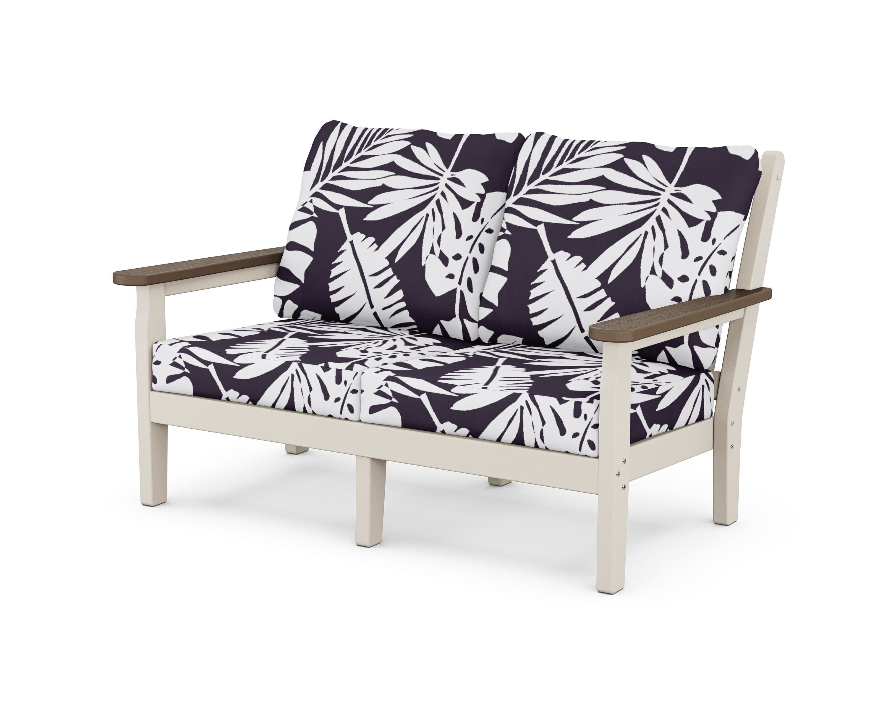 Chippendale Deep Seating Loveseat in Sand / Kona / Leaf Navy