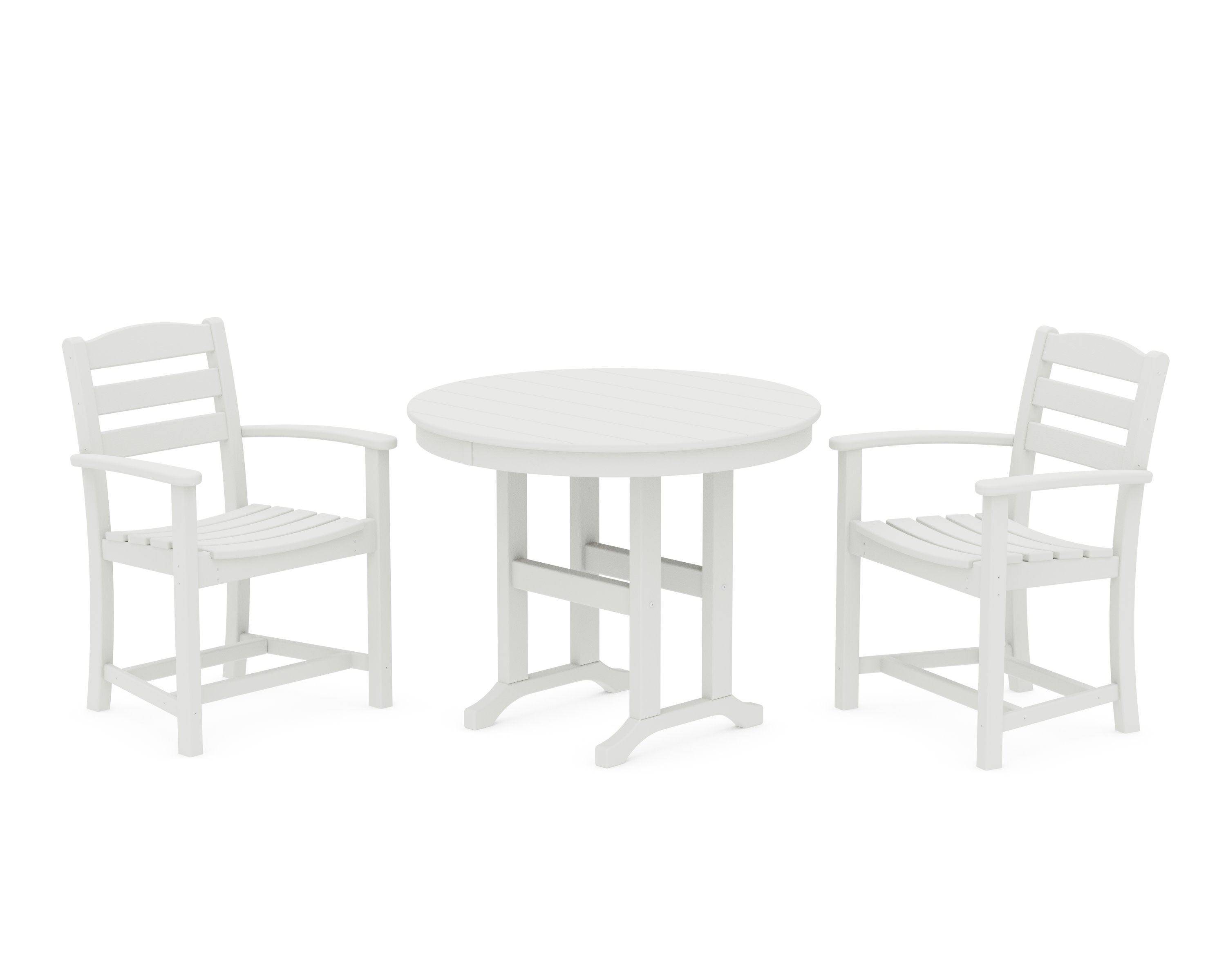 La Casa Caf 3-Piece Round Dining Set in Vintage White