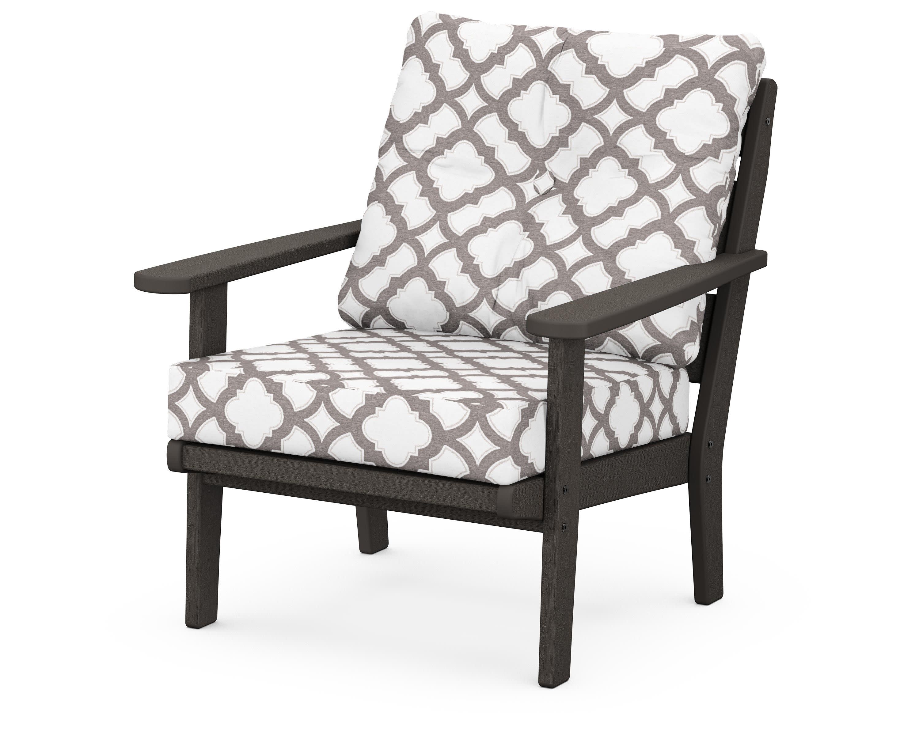 Lakeside Deep Seating Chair in Vintage Coffee / Trellis Grey Mist