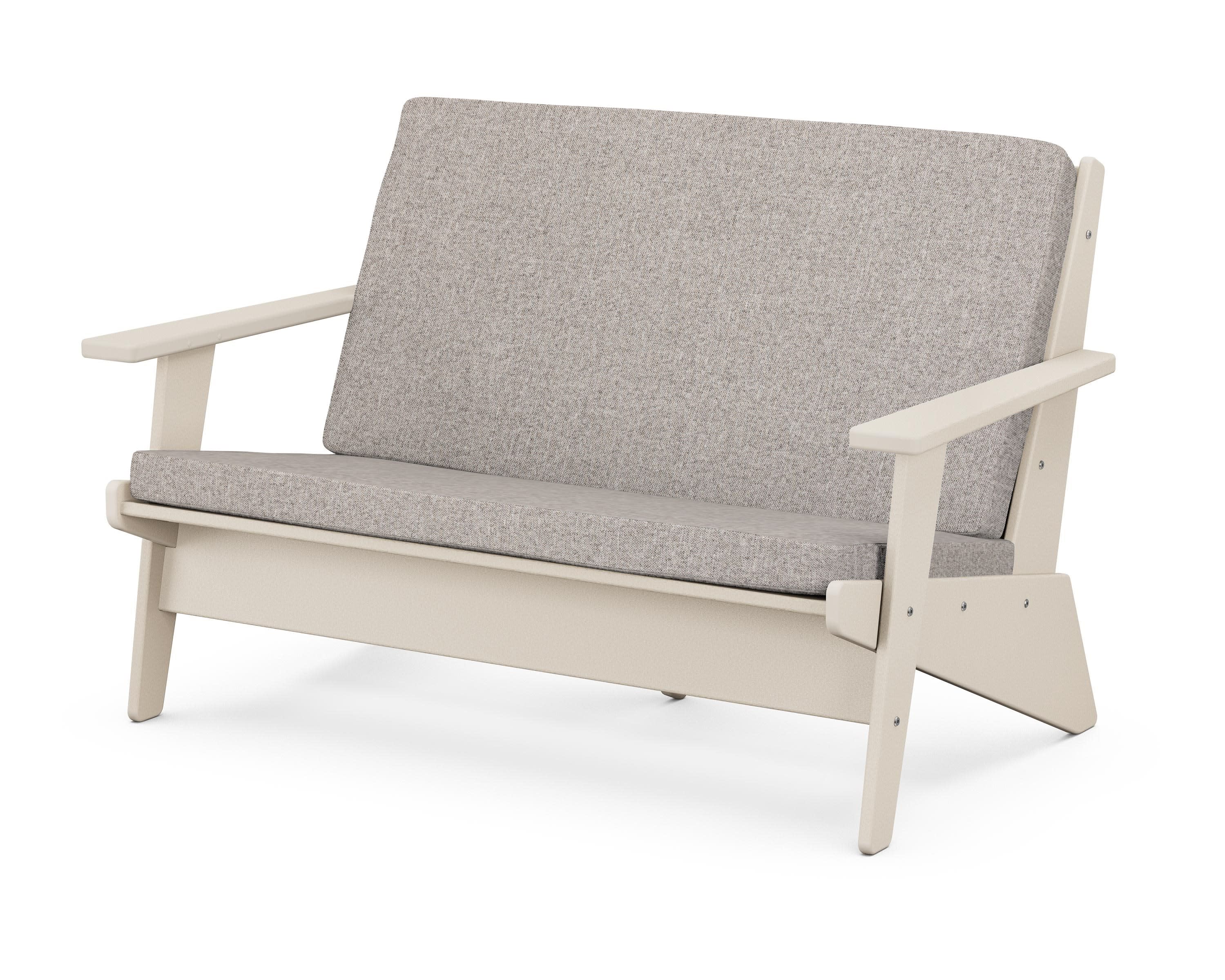 Riviera Modern Lounge Loveseat in Sand / Weathered Tweed