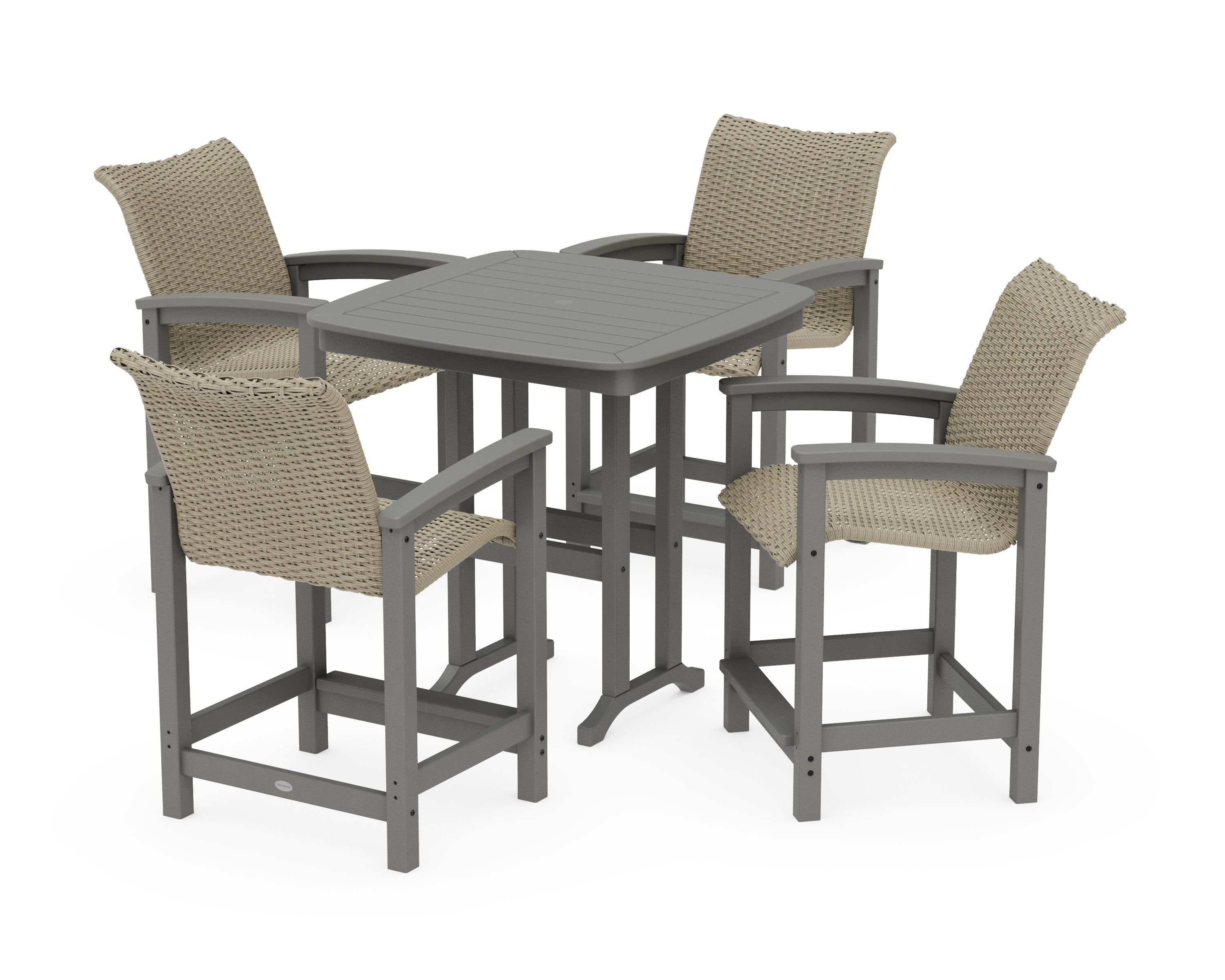 Coastal Woven 5-Piece Counter Set in Slate Grey / Dune Grass