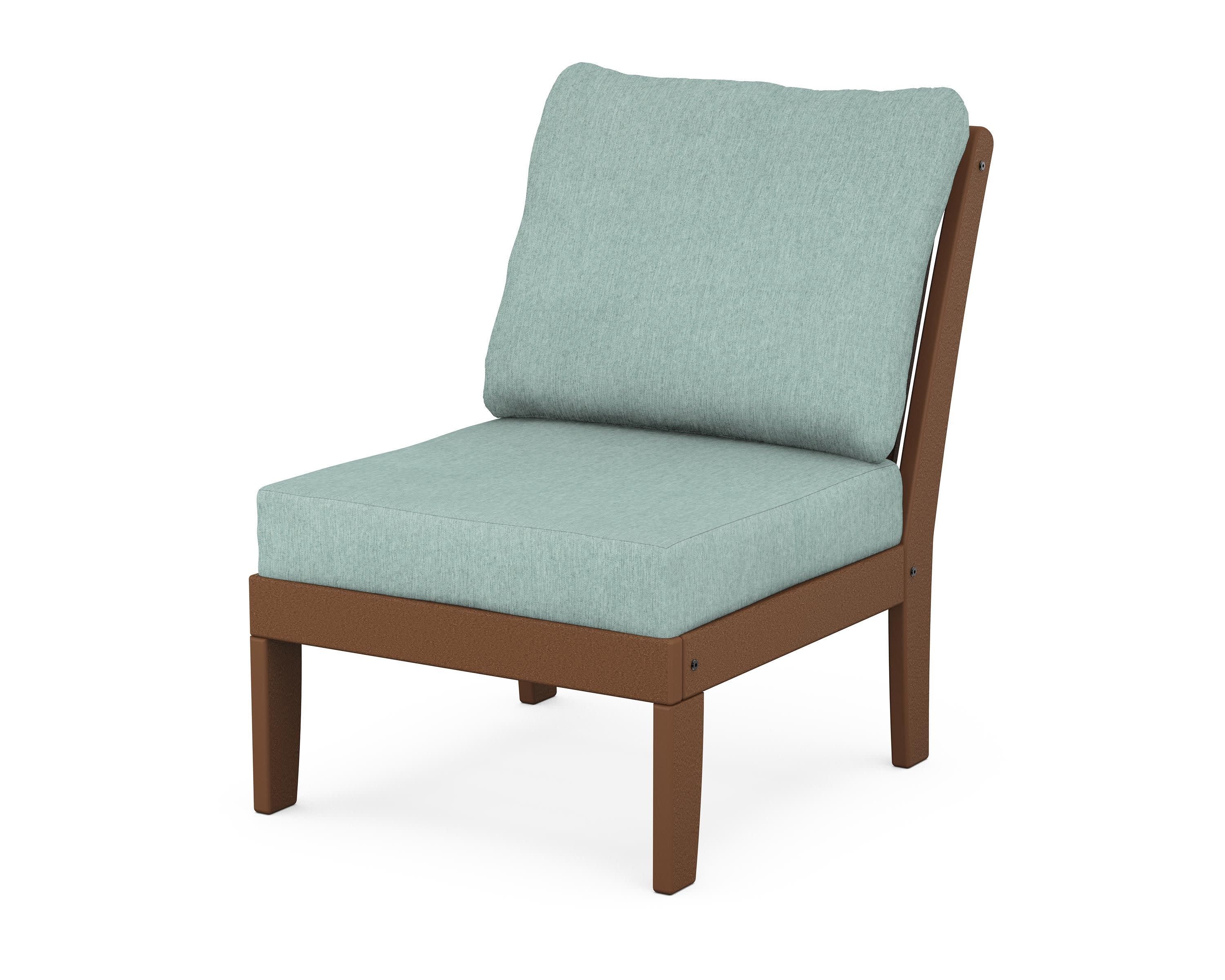 Braxton Modular Armless Chair in Teak / Glacier Spa