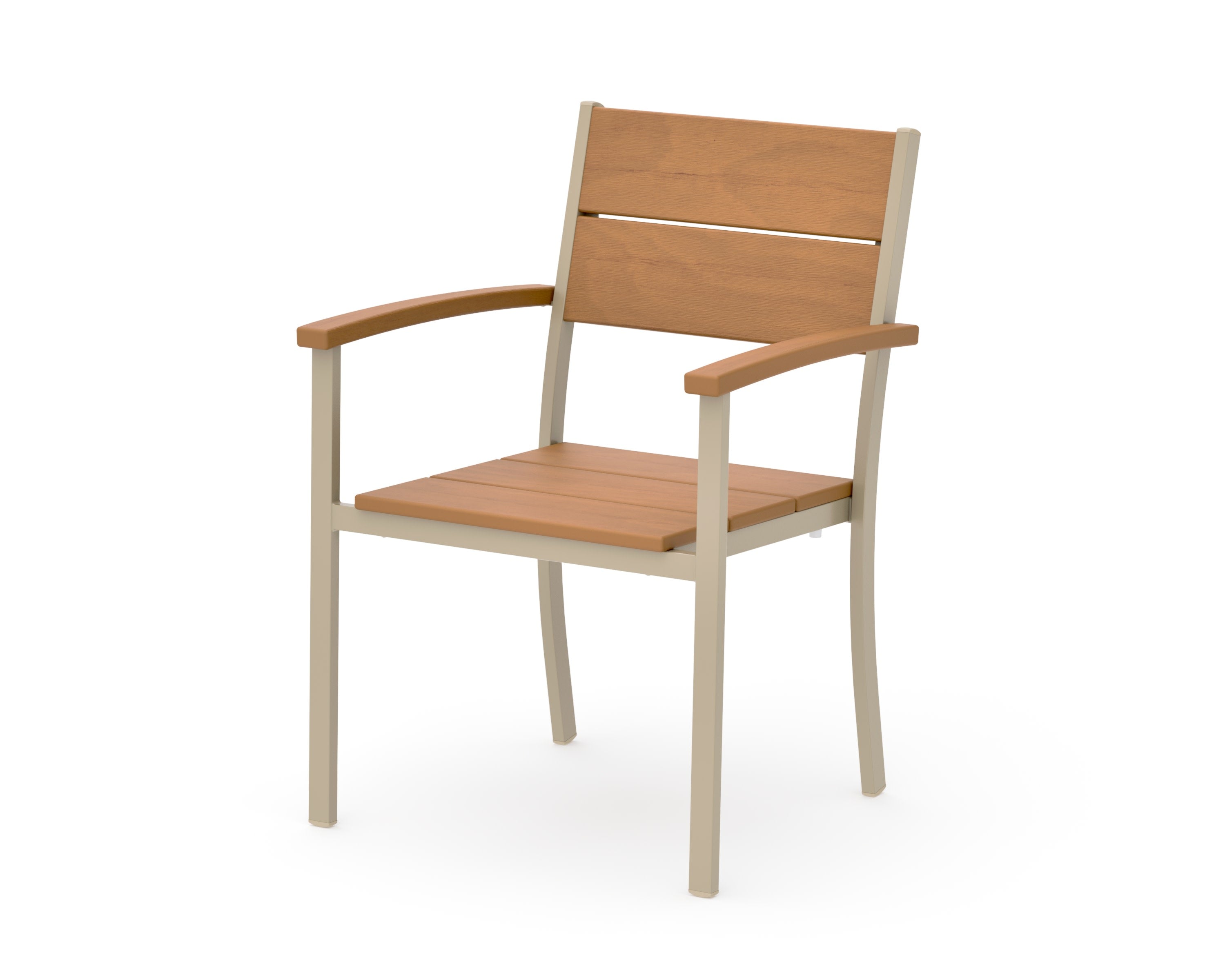 Main Street Stacking Dining Arm Chair in Sand / Natural