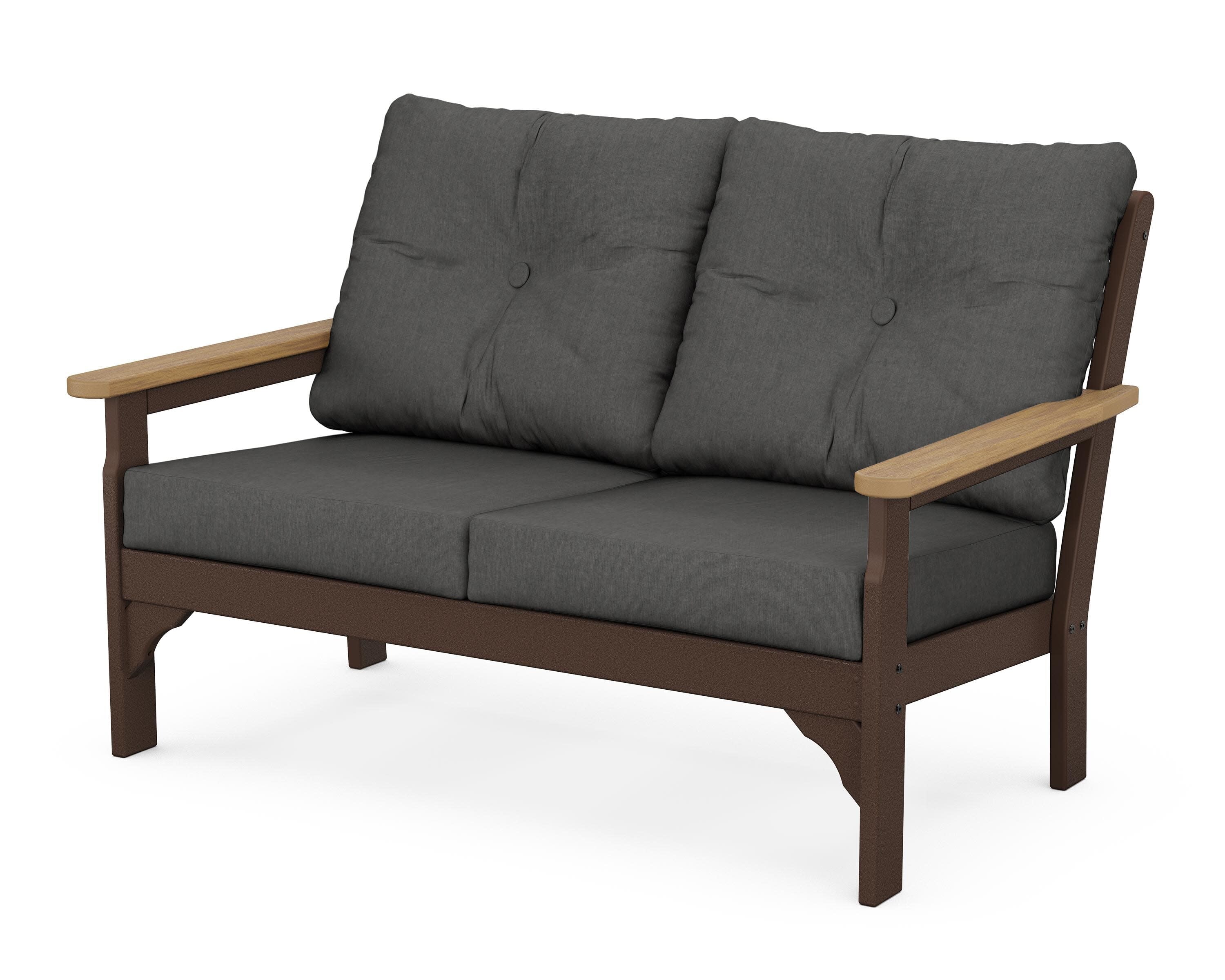 Vineyard Deep Seating Loveseat in Mahogany / Natural / Spectrum Carbon