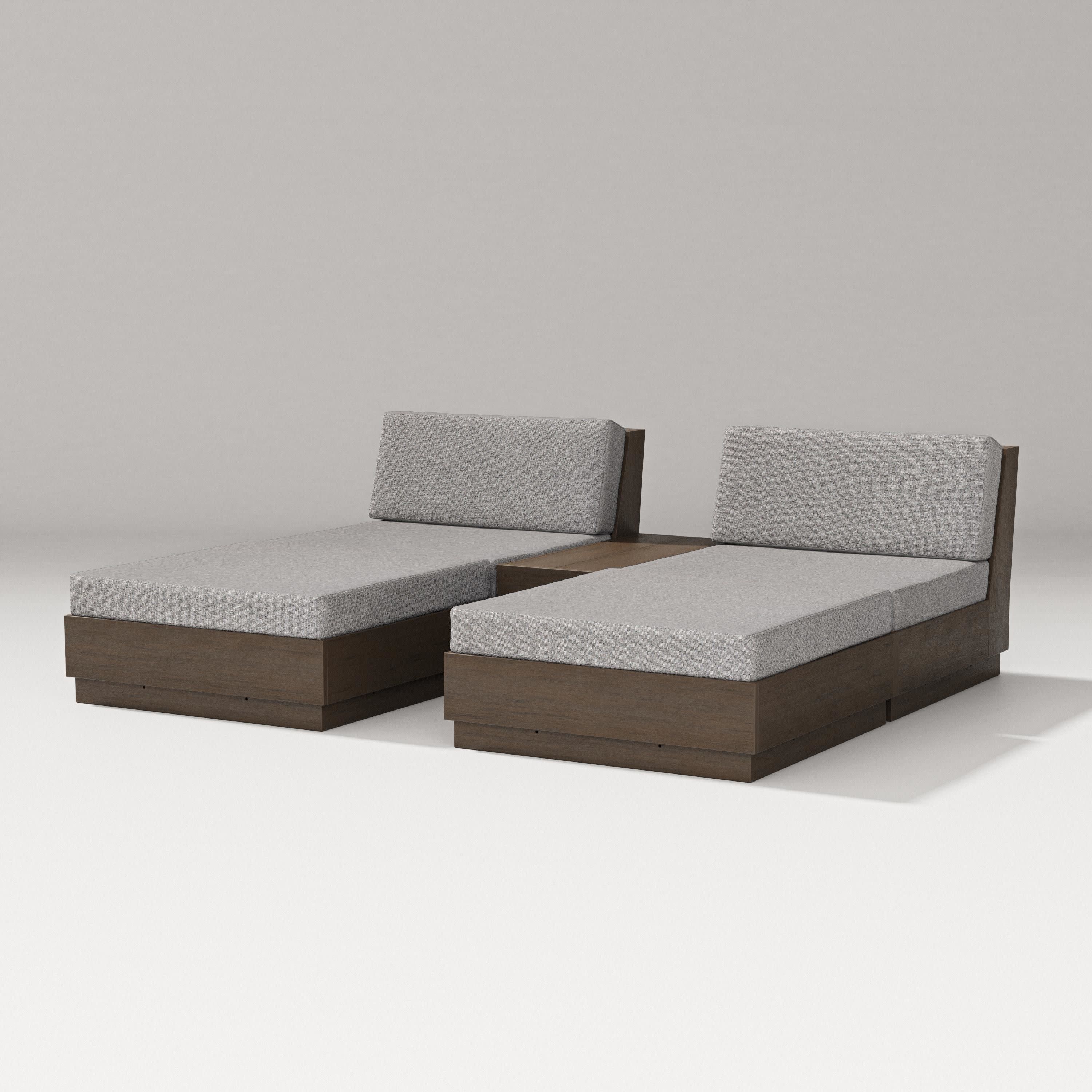 Elevate Double Chaise Set in Kona / Grey Mist