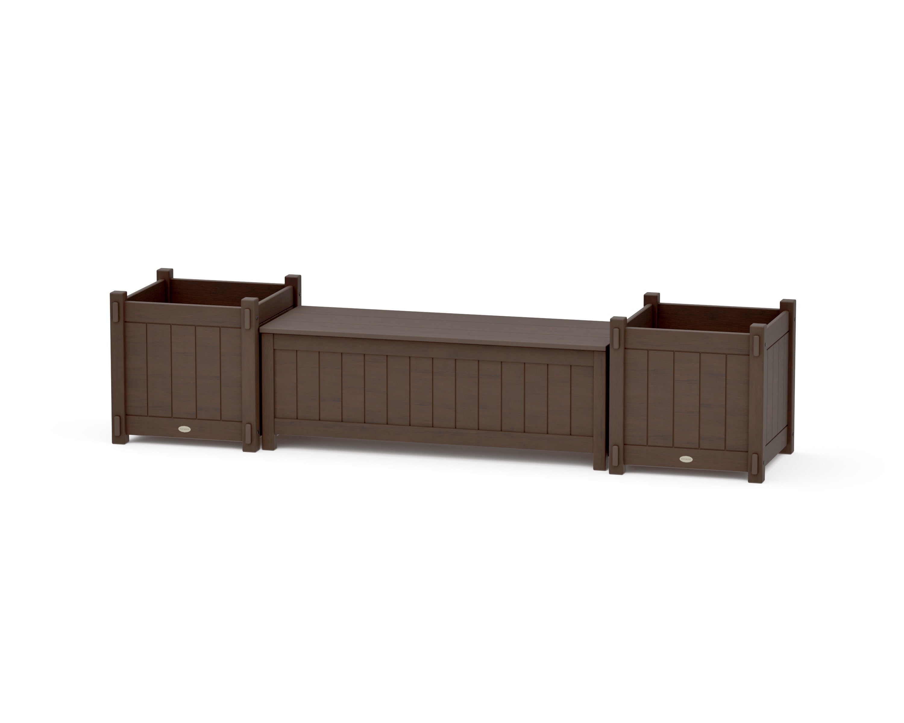 48" Vineyard Straight Planter Storage Bench Set- Large in Kona