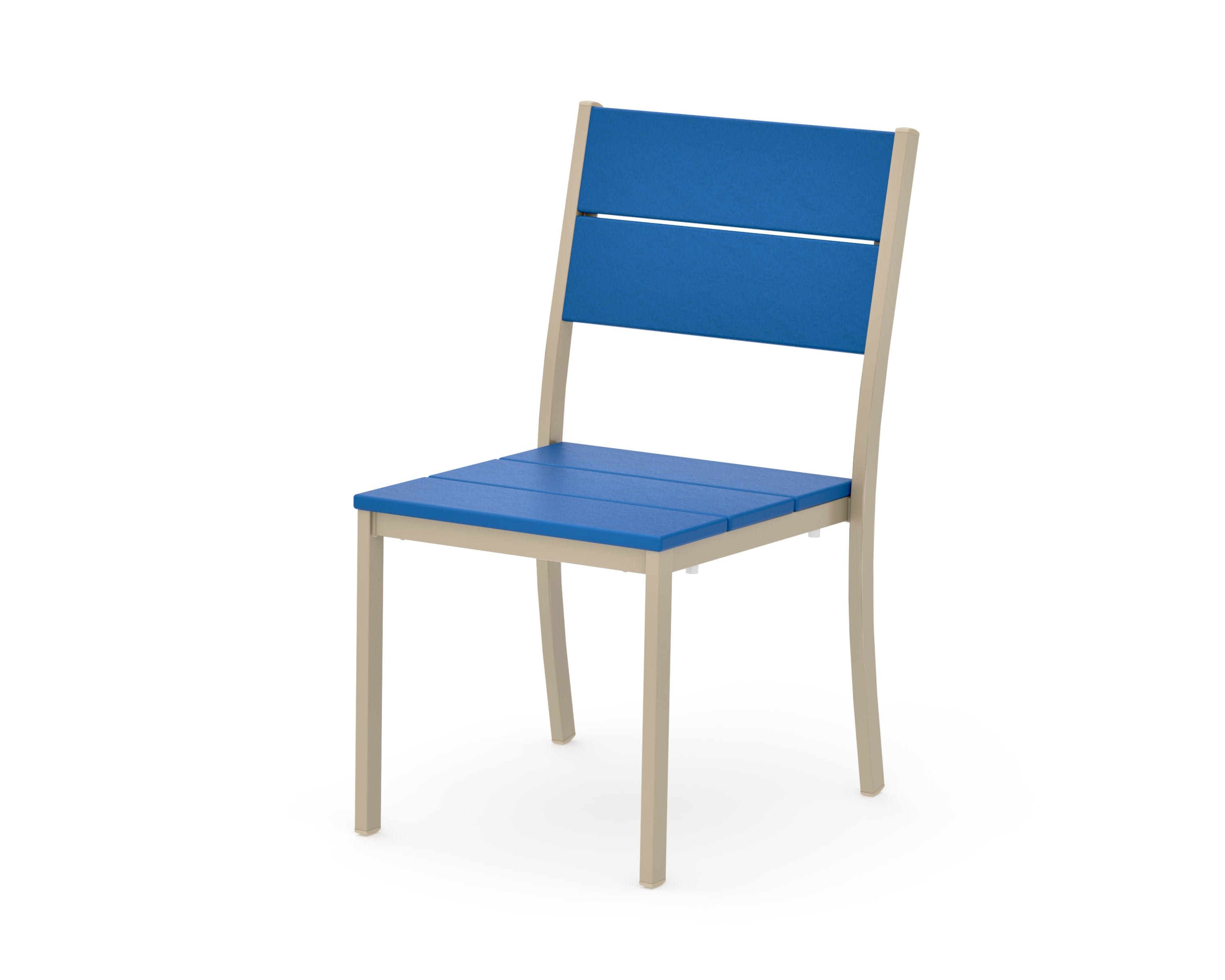 Main Street Stacking Dining Side Chair in Sand / Pacific Blue