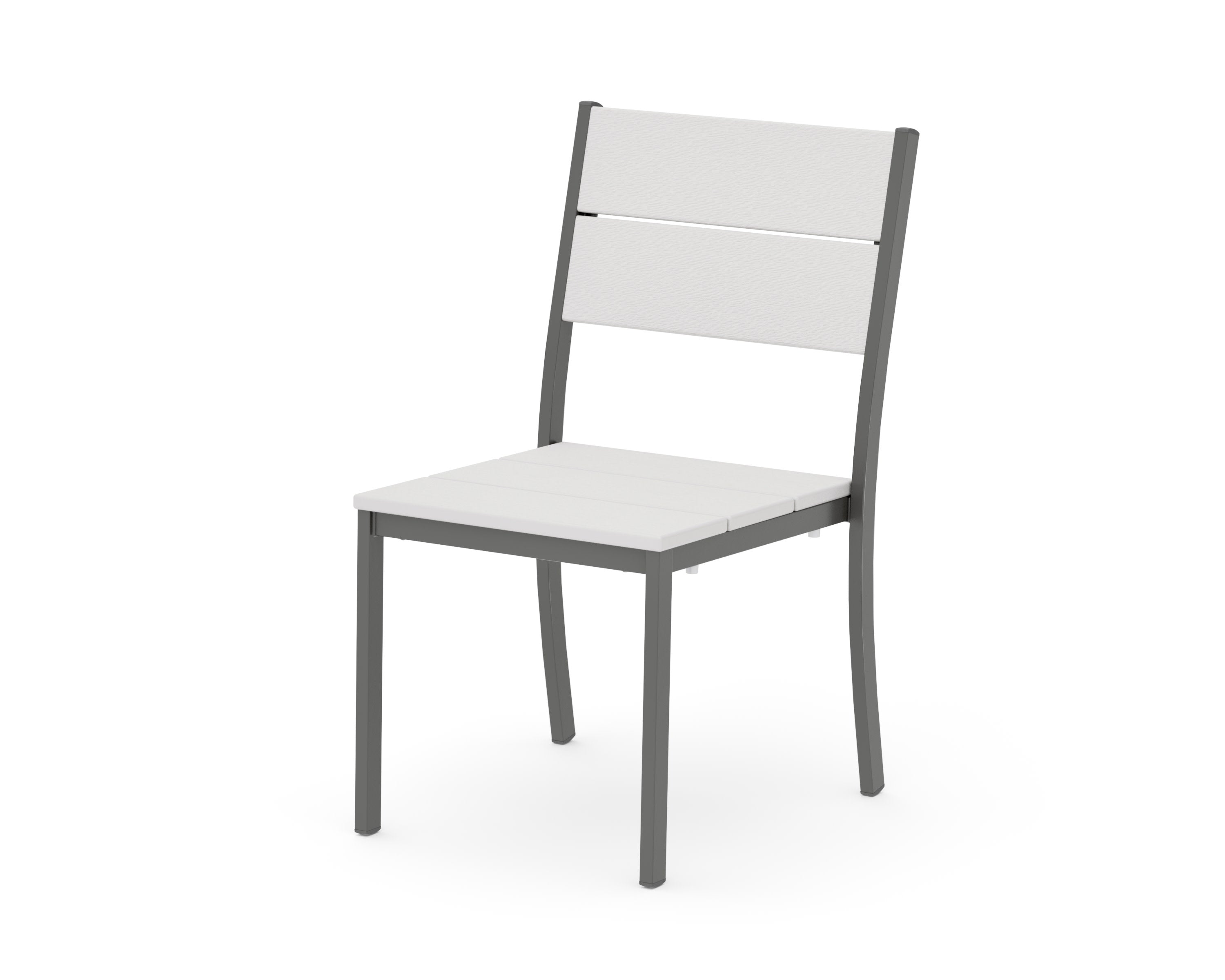 Main Street Stacking Dining Side Chair in Charcoal / Vintage White