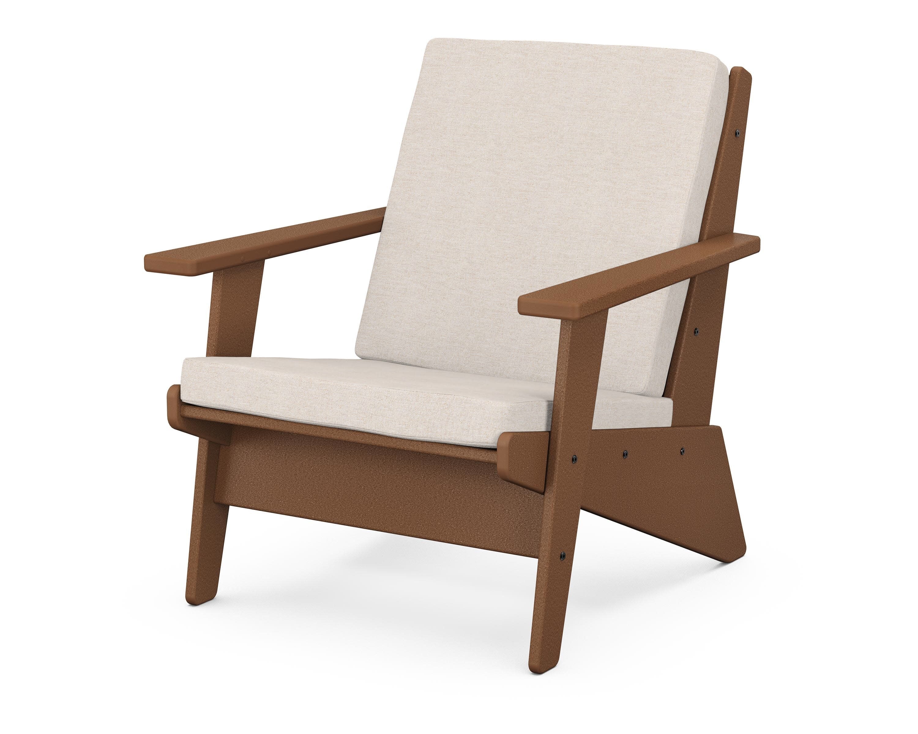 Riviera Modern Lounge Chair in Teak / Nuance Cloud