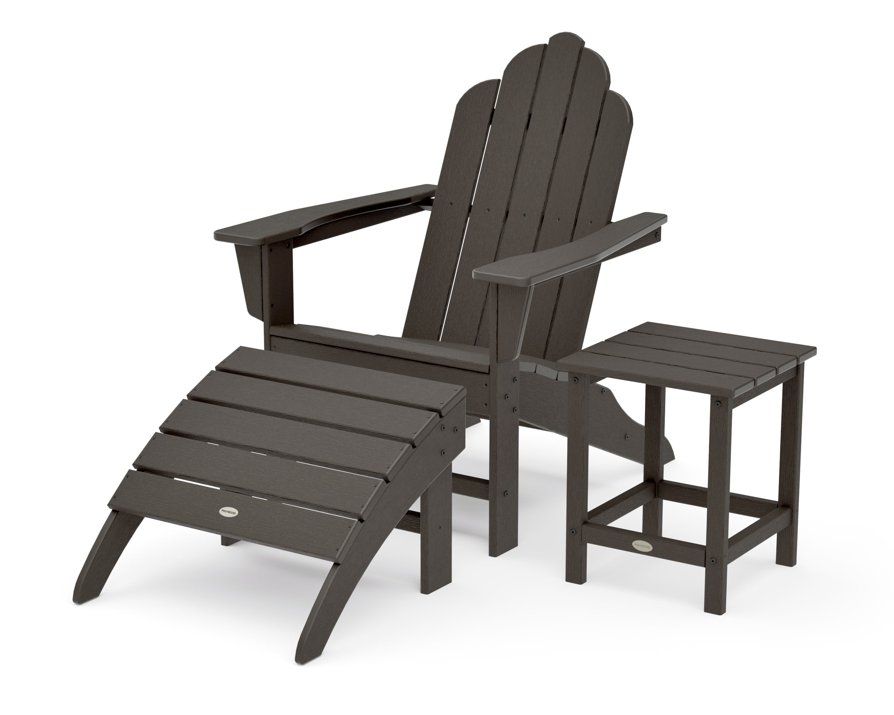 Long Island Adirondack 3-Piece Set in Vintage Coffee