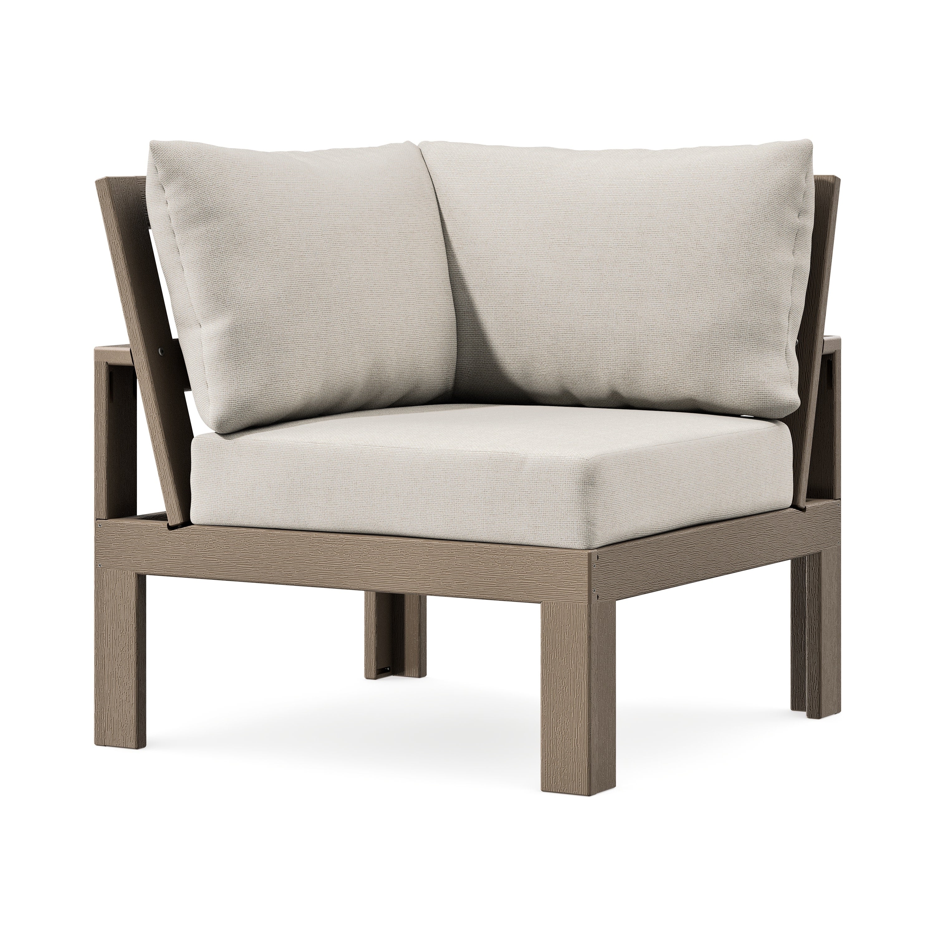 Modular Corner Chair in Vintage Sahara / Dune Burlap