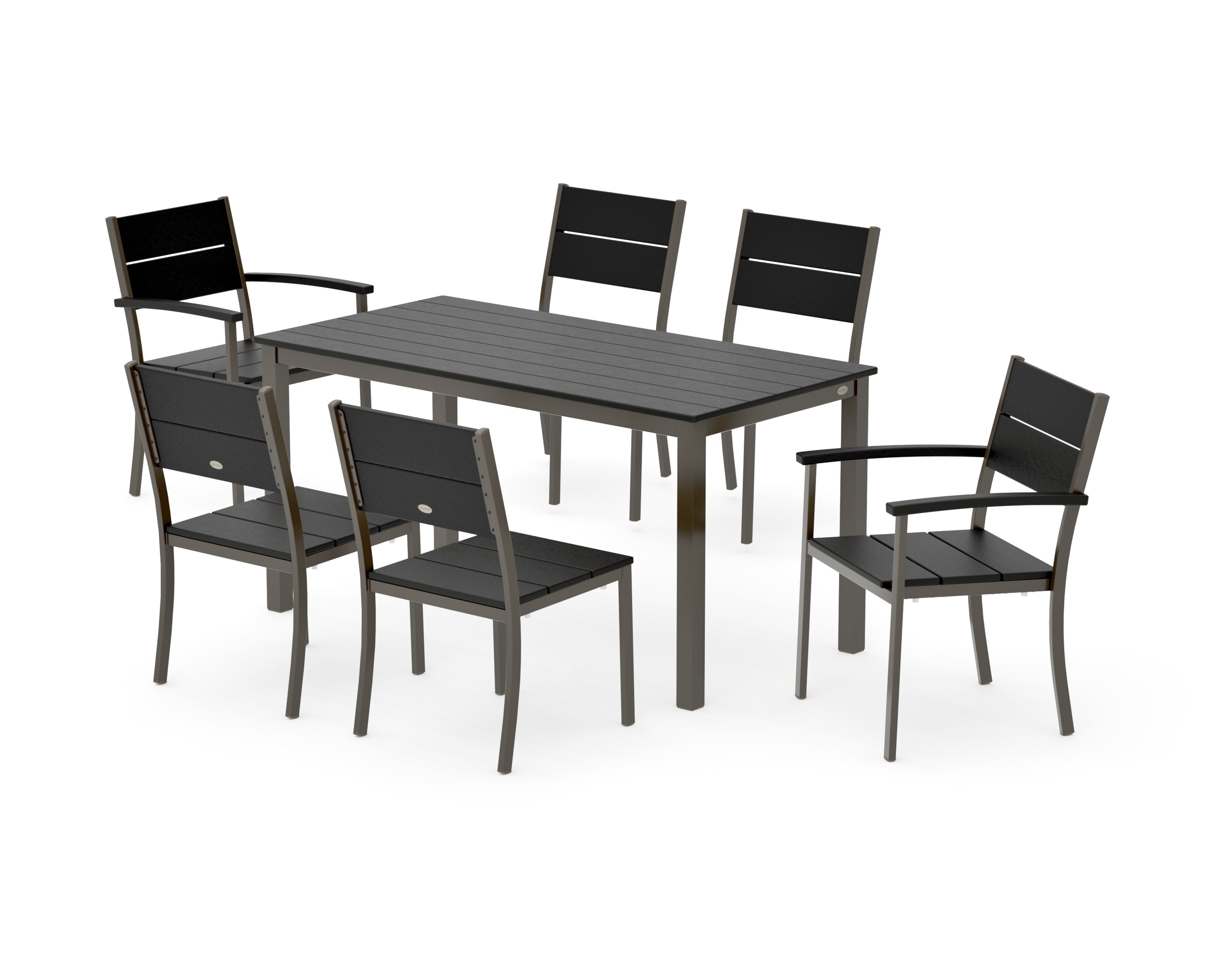 Main Street 7-Piece Dining Set in Bronze / Black