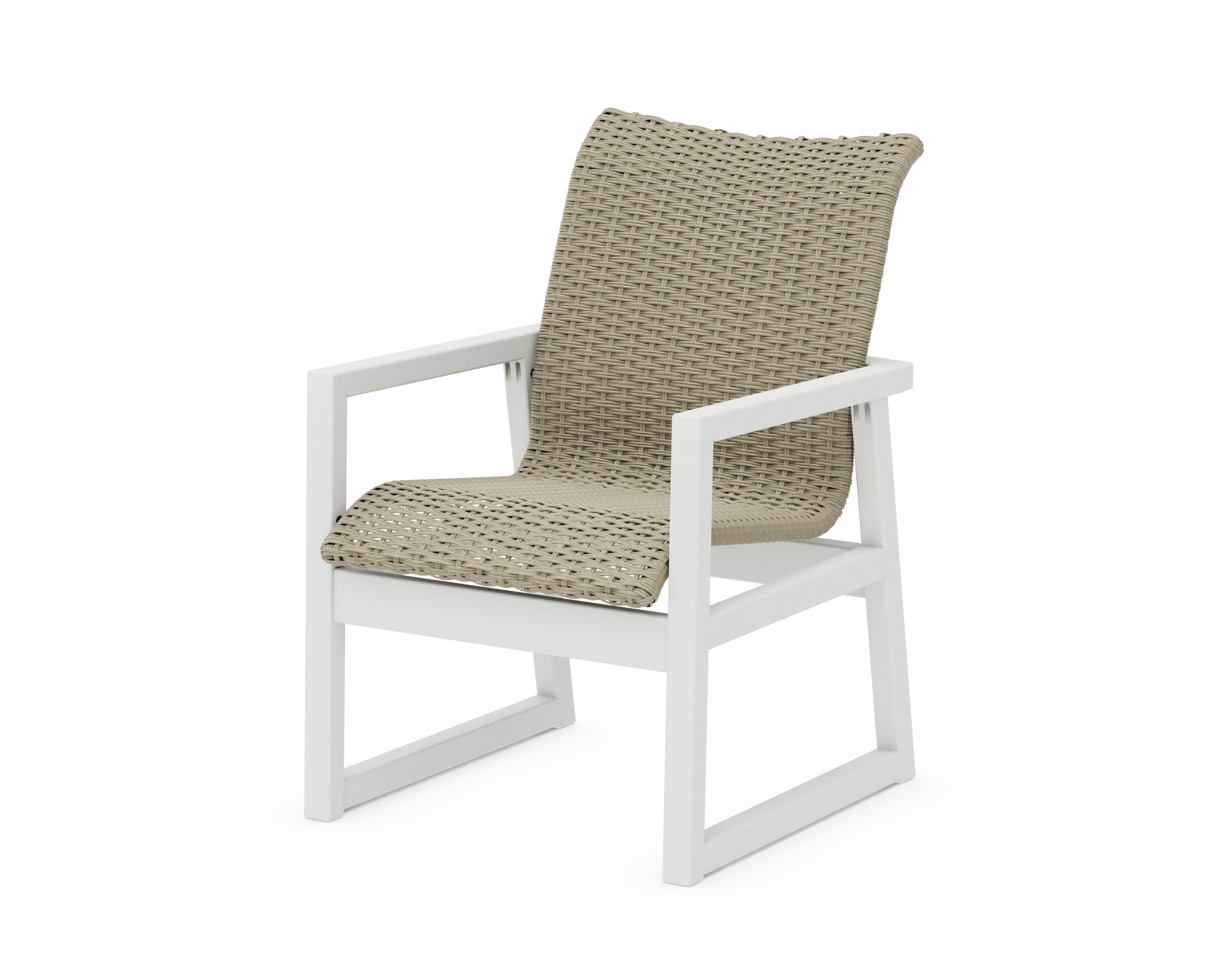 EDGE Woven Dining Arm Chair in White / Dune Grass