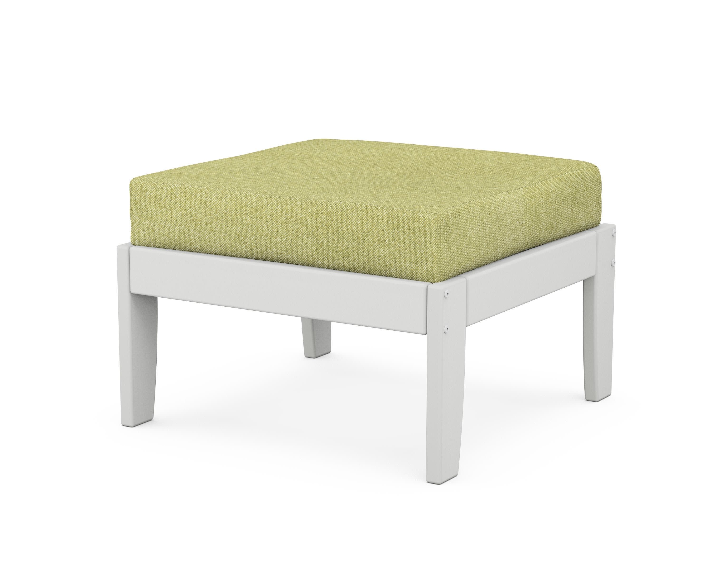 Modular Ottoman - Classic in White / Chartreuse Boucle