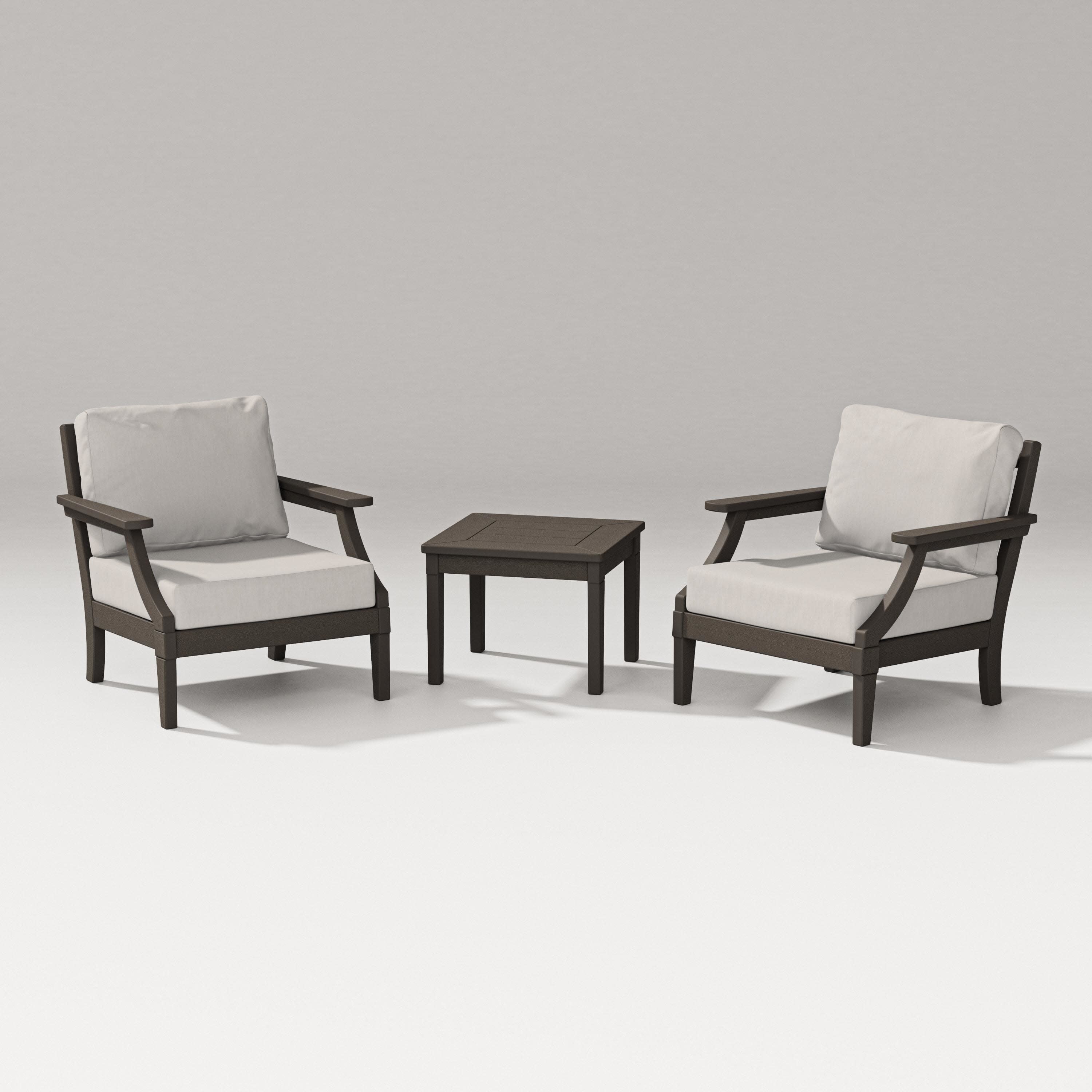 Estate 3-Piece Lounge Chair Set in Vintage Coffee / Cast Ash