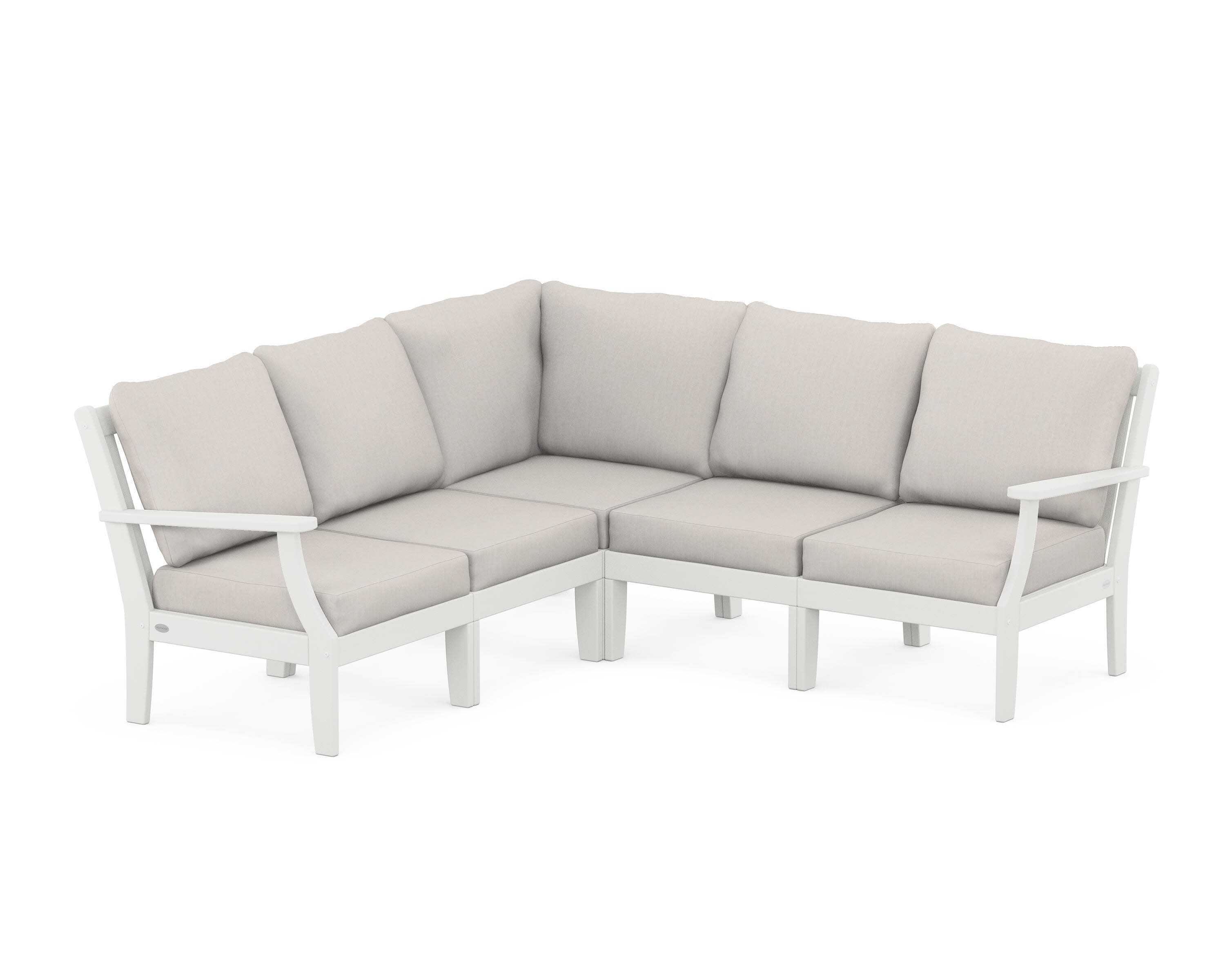 Braxton Modular 5-Piece Deep Seating Set in Vintage White / Cast Ash