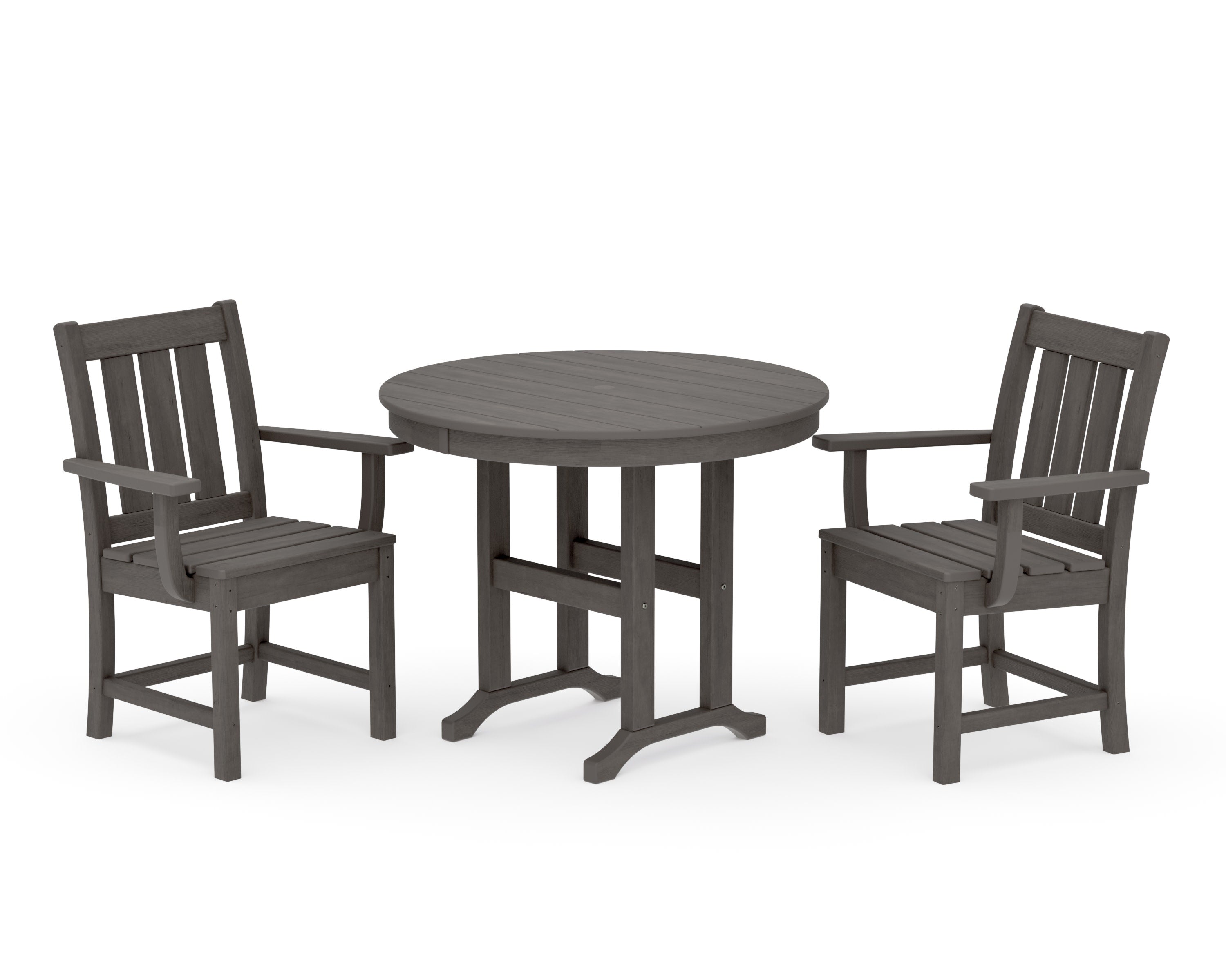 Oxford 3-Piece Farmhouse Dining Set in Driftwood
