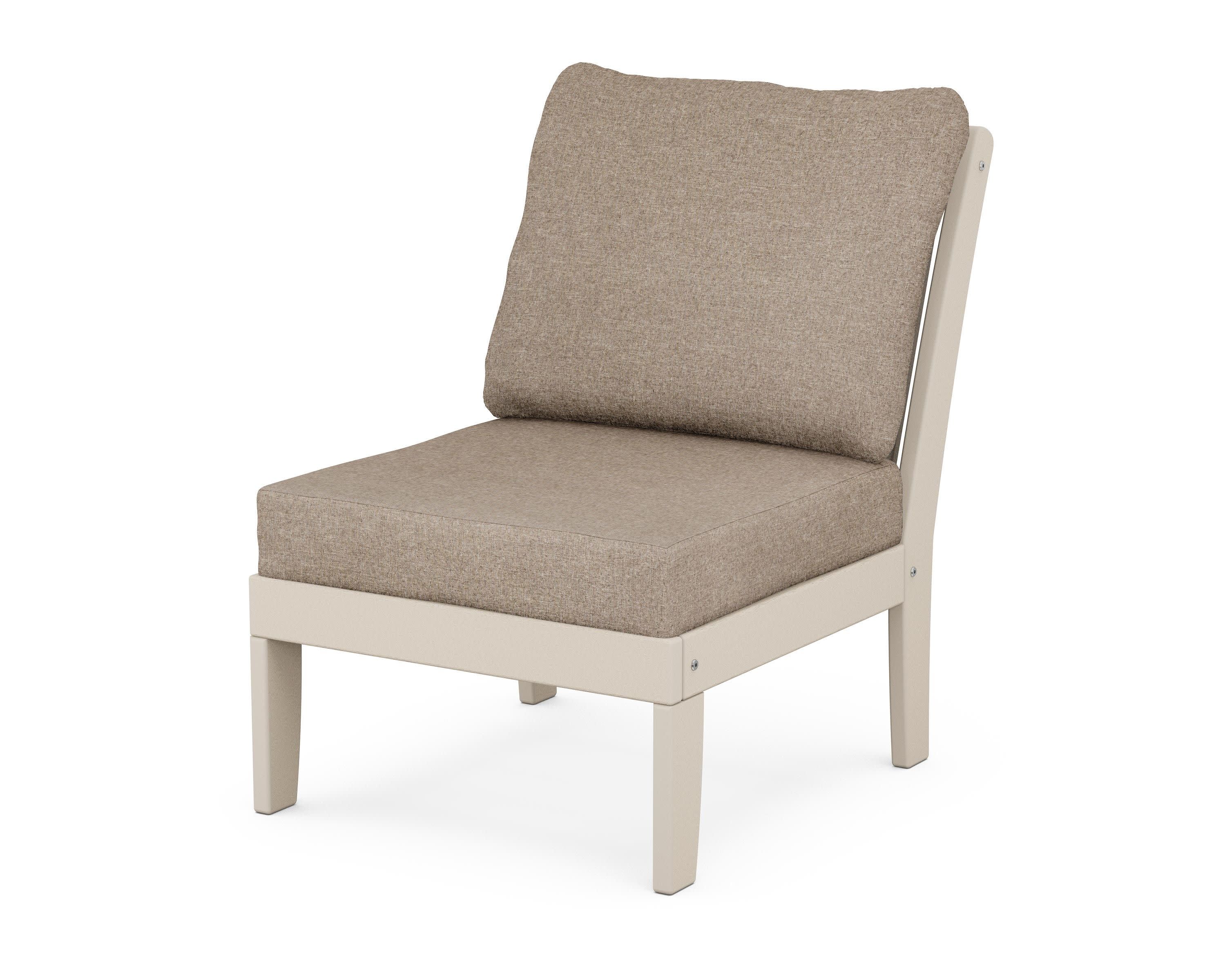 Braxton Modular Armless Chair in Sand / Spiced Burlap