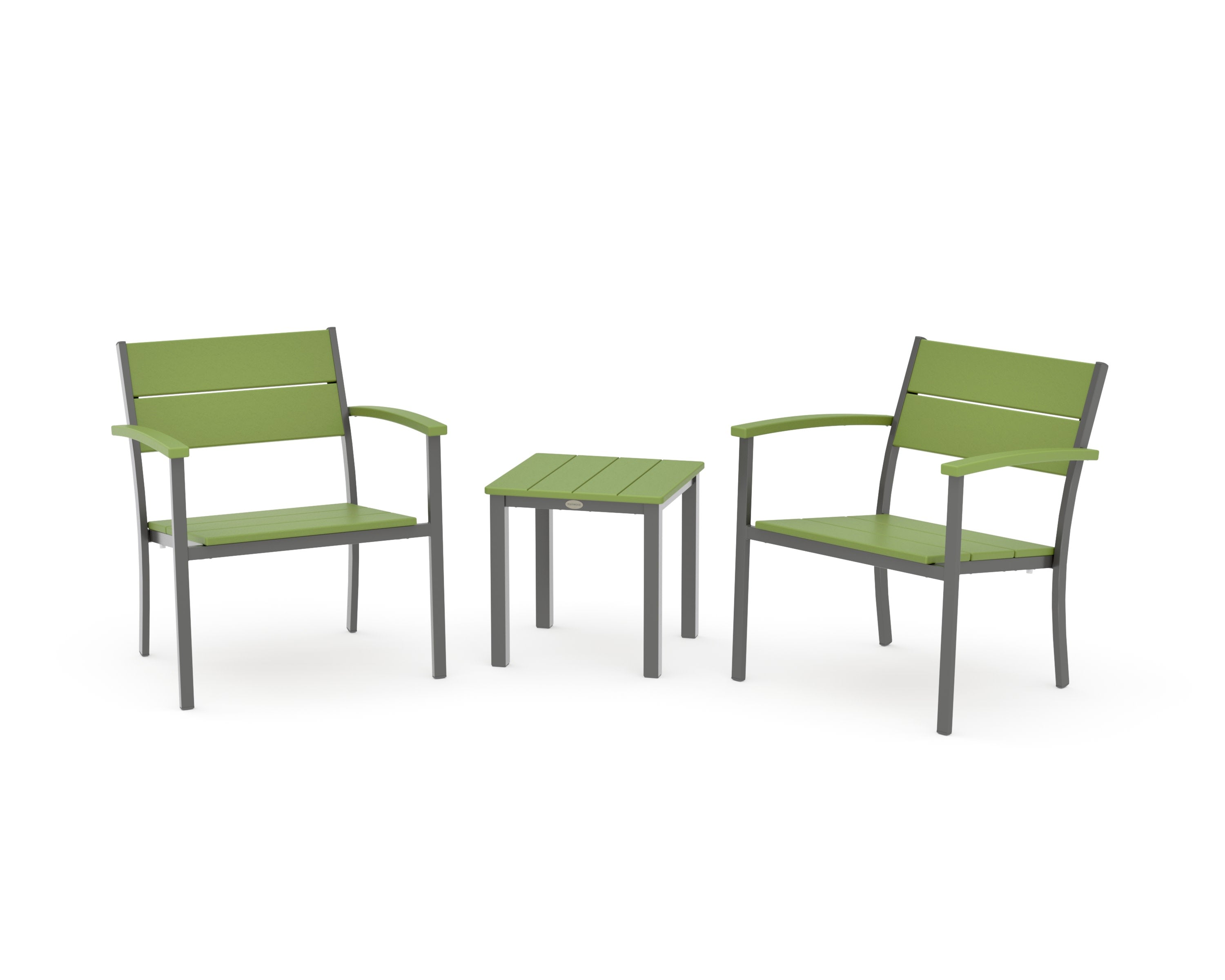 Main Street 3-Piece Lounge Chair Set in Charcoal / Lime